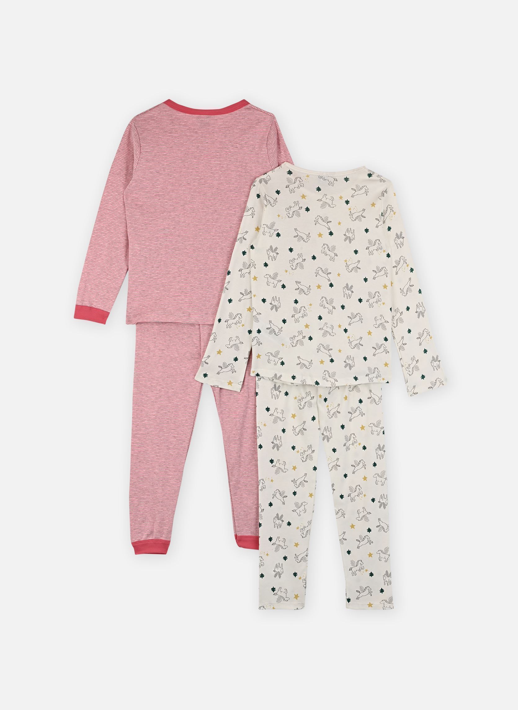 Ensembles de pyjamas Lot de 2 Pyjamas Tristan fille blanc Petit Bateau Ensembles de pyjamas Lot de 2 Pyjamas Tristan fille blanc Variante 1