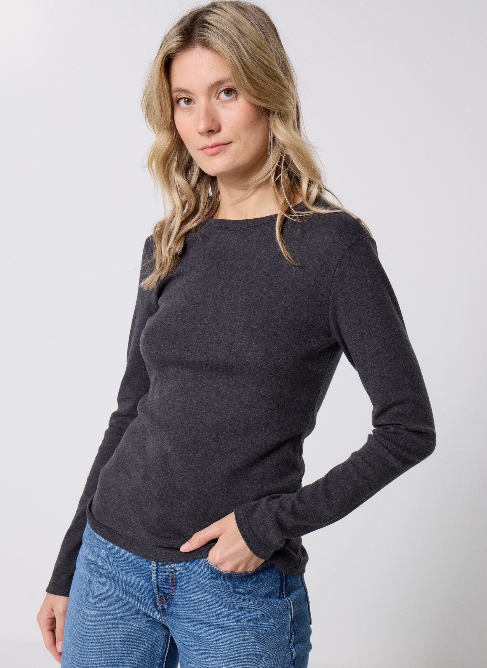 Vêtements Petit Bateau Tee Shirt 'Iconique Manches Longues Col Rond pour Accessoires