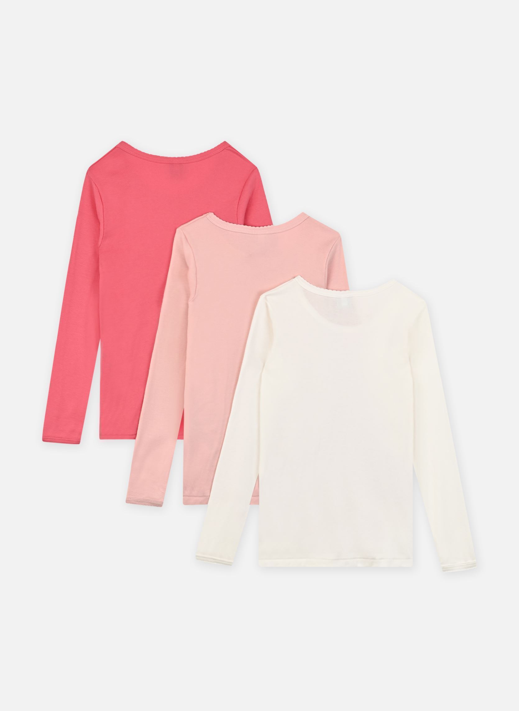 Tee-shirts manches longues Lot de 3 Tee-Shirts À Manches Longues Un fille blanc Petit Bateau Tee-shirts manches longues Lot de 3 Tee-Shirts À Manches Longues Un fille blanc Variante 1
