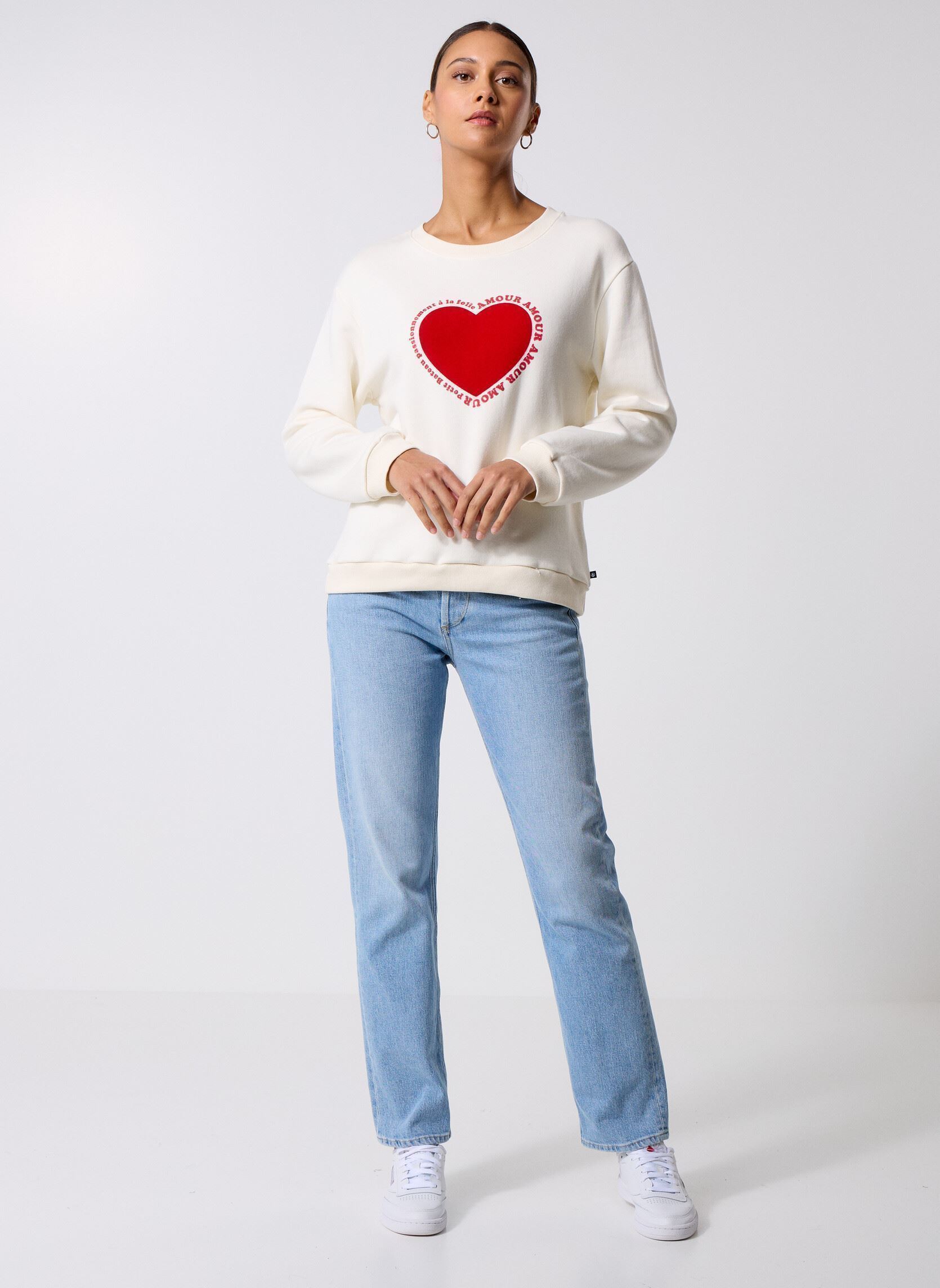 Sweatshirts Cabotine femme blanc Petit Bateau Sweatshirts Cabotine femme blanc MILK