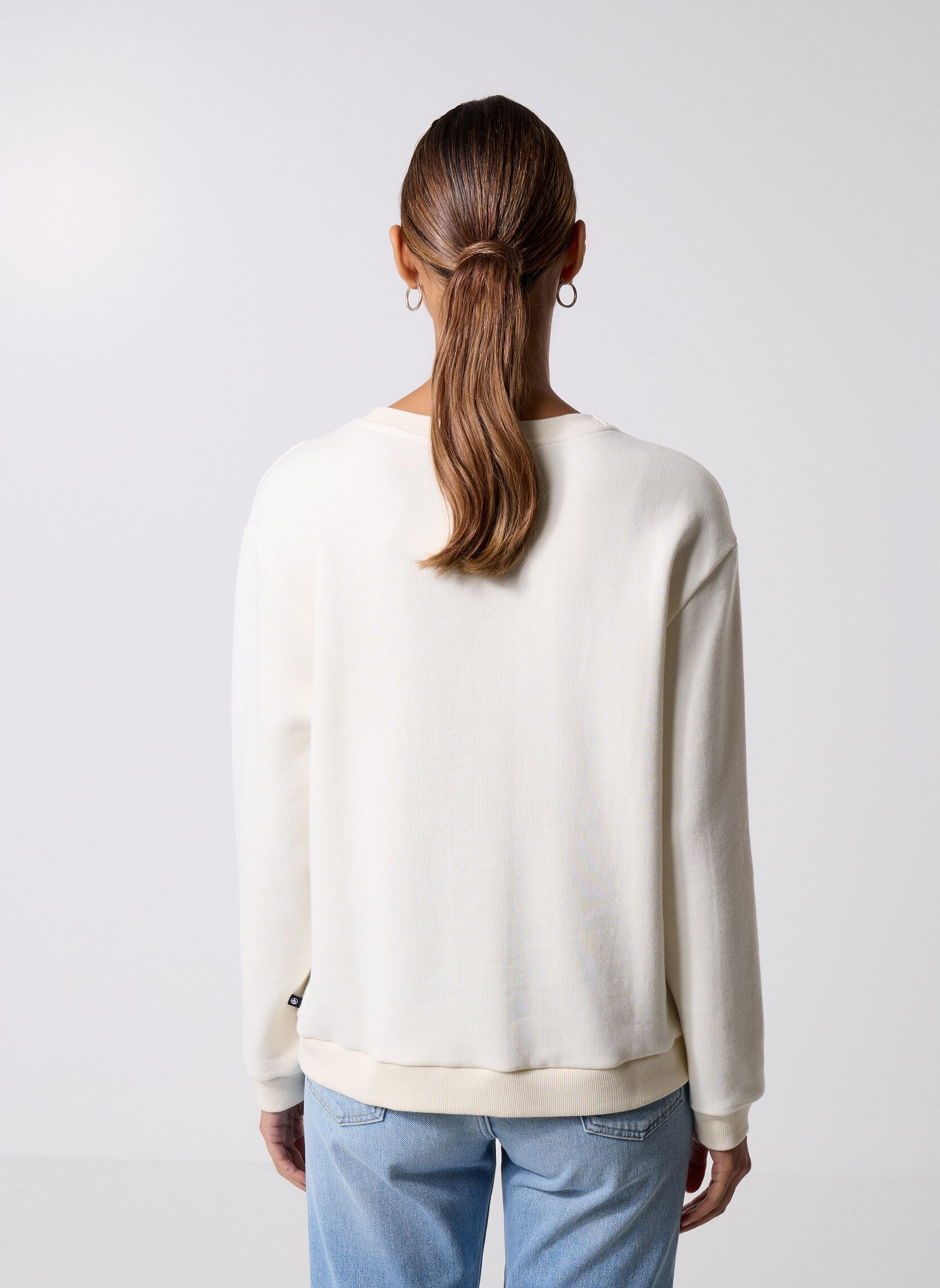 Sweatshirts Cabotine femme blanc Petit Bateau Sweatshirts Cabotine femme blanc MILK