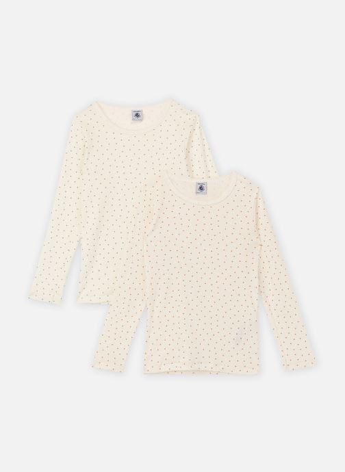 Petit Bateau Tee-shirts manches longues Lot de 2 Tee Shirts Manches Longues Cœur fille blanc