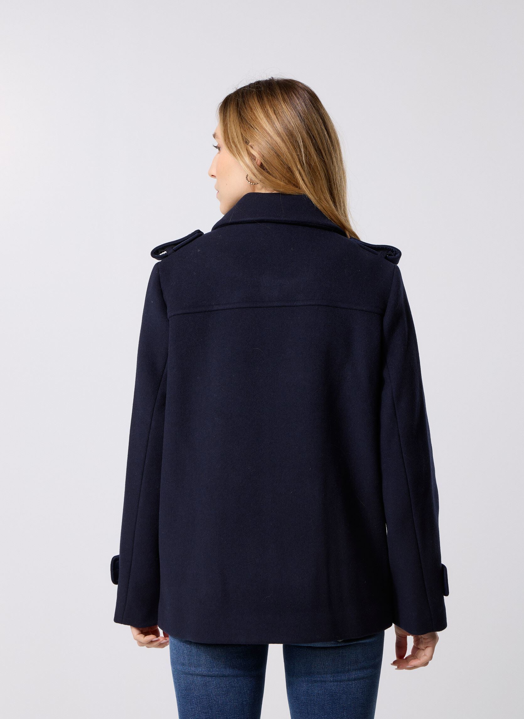 Mantels Caban en Drap de Laine dames blauw Petit Bateau Mantels Caban en Drap de Laine dames blauw SMOKING