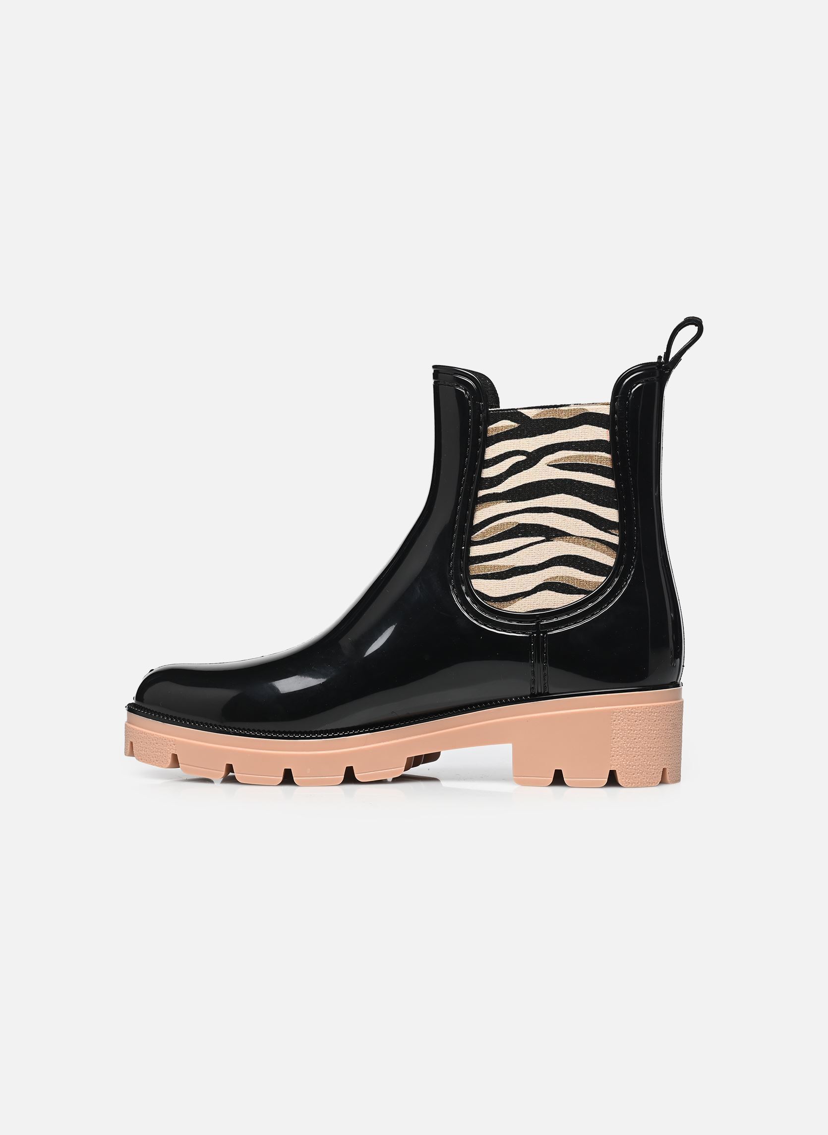 Bottes de pluie NOURA femme noir Les Tropéziennes par M Belarbi Bottes de pluie NOURA femme noir NOIR-ZEBRE