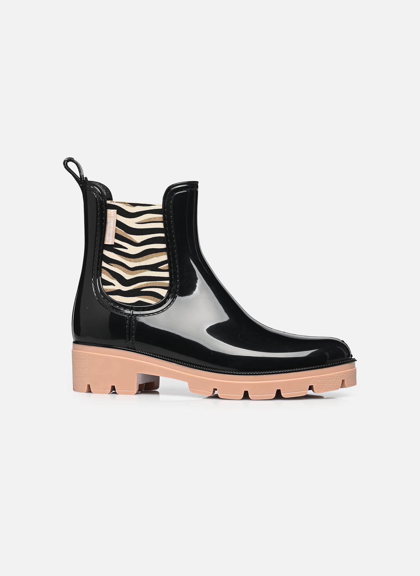 Bottes de pluie NOURA femme noir Les Tropéziennes par M Belarbi Bottes de pluie NOURA femme noir NOIR-ZEBRE