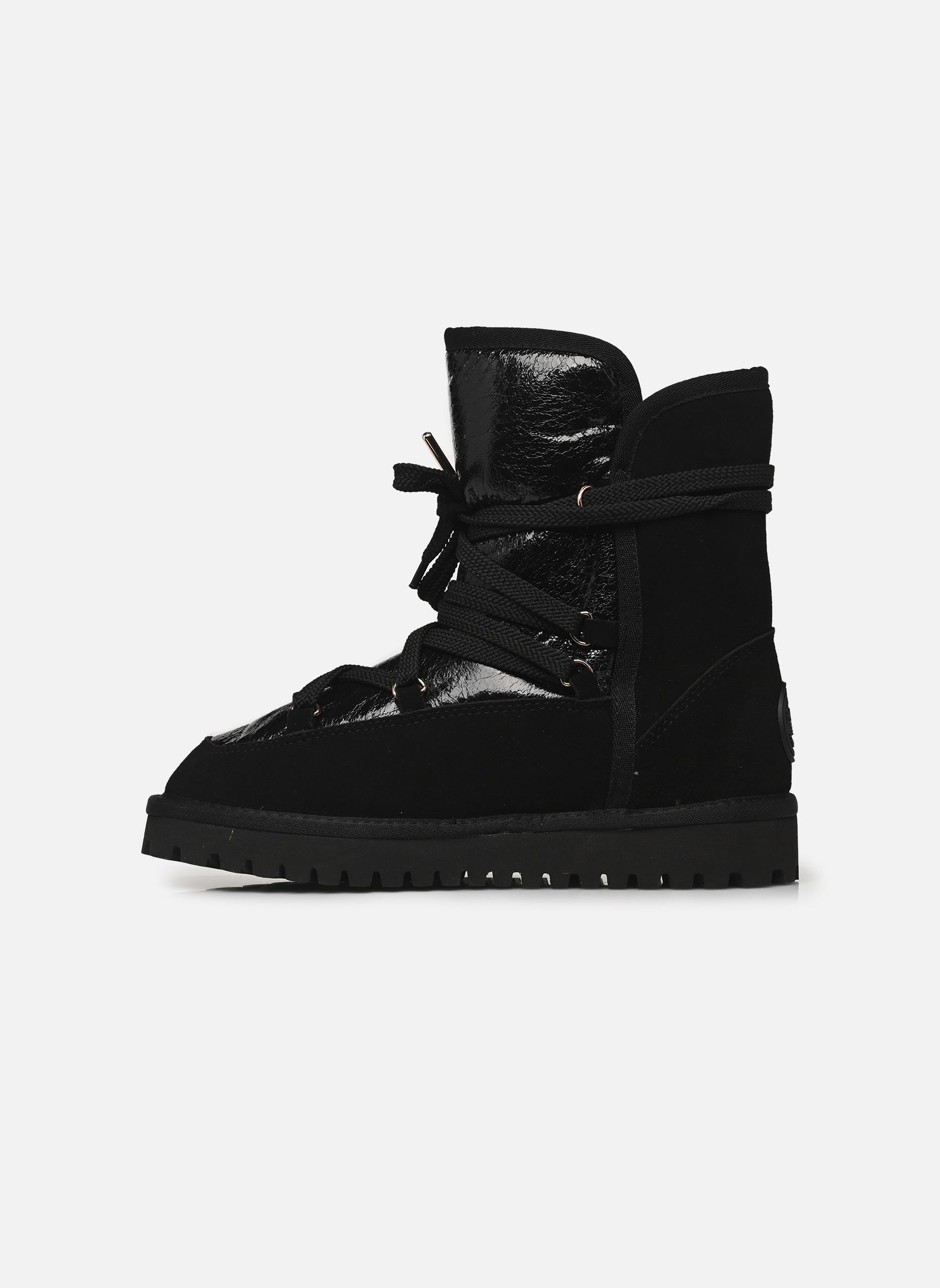 Bottines fourrées CHALEY femme noir Les Tropéziennes par M Belarbi Bottines fourrées CHALEY femme noir NOIR BRILLANT