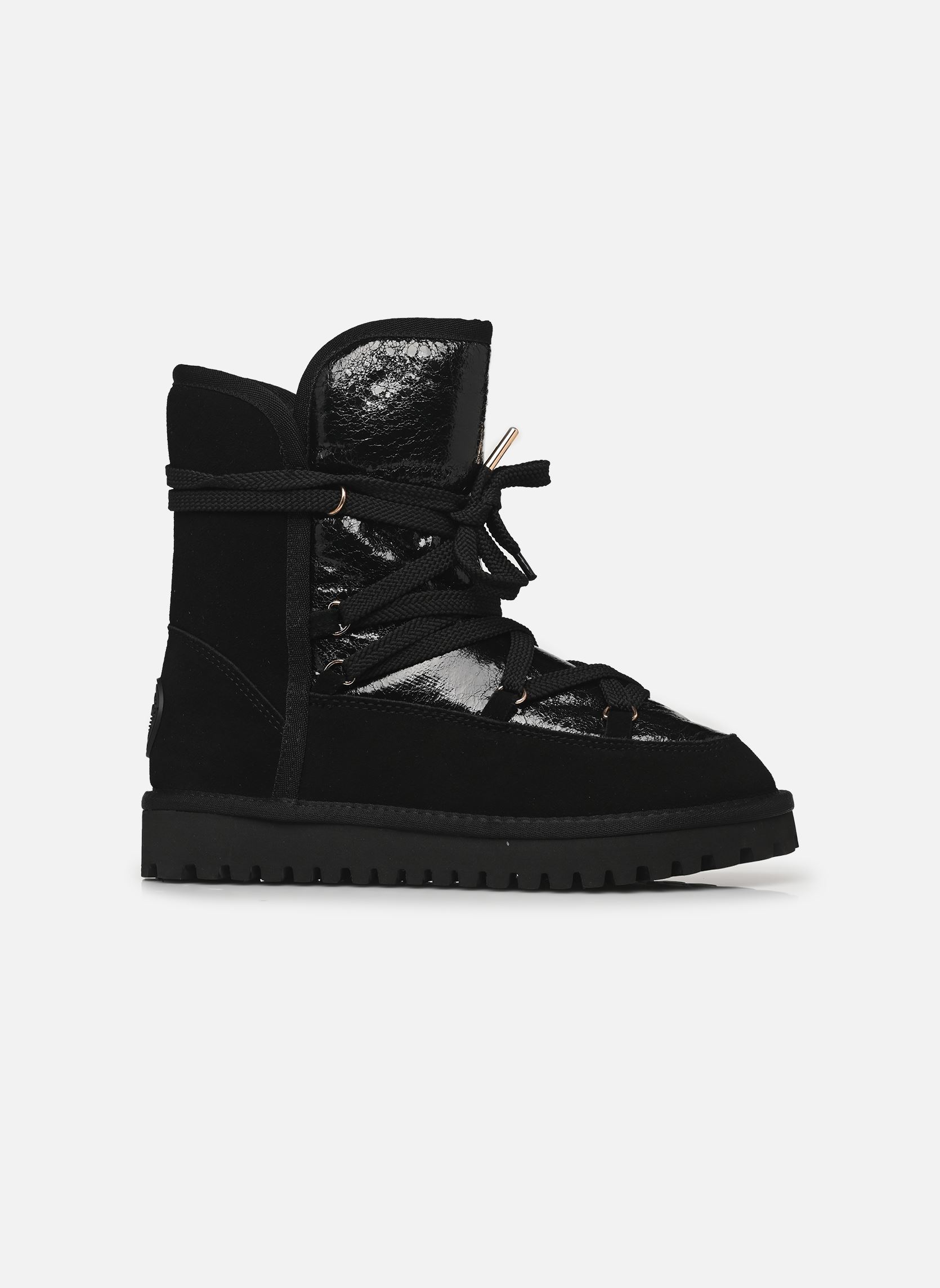 Bottines fourrées CHALEY femme noir Les Tropéziennes par M Belarbi Bottines fourrées CHALEY femme noir NOIR BRILLANT