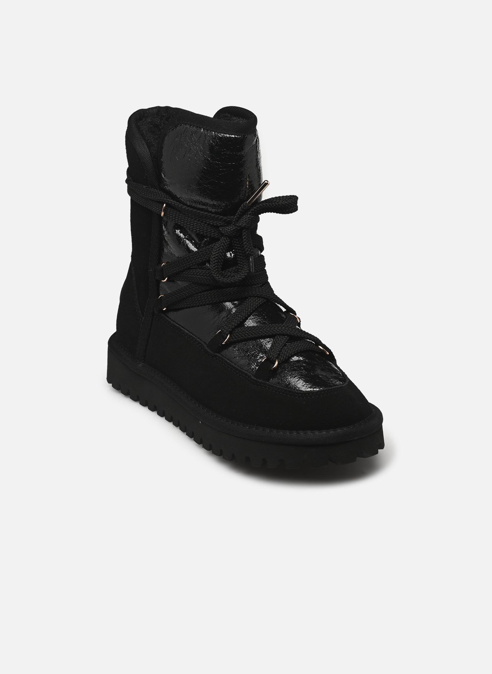 Bottines fourrées CHALEY femme noir Les Tropéziennes par M Belarbi Bottines fourrées CHALEY femme noir NOIR BRILLANT