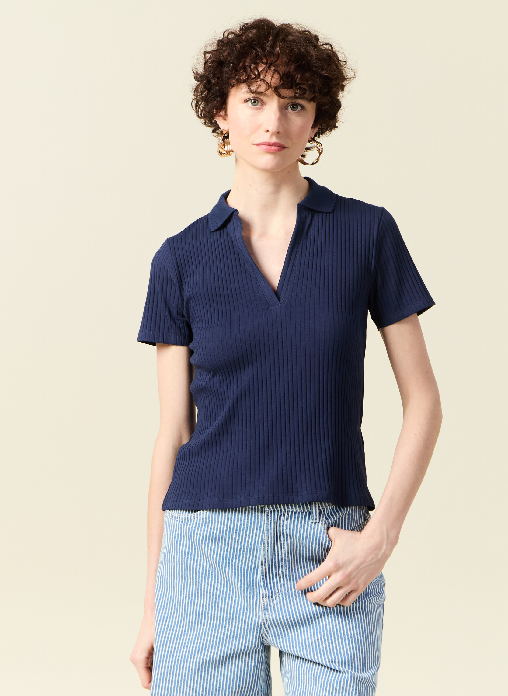 Tee-shirts T-shirts manches courtes - VINTAGECOUF femme bleu Bonobo Tee-shirts T-shirts manches courtes - VINTAGECOUF femme bleu Bleu marine
