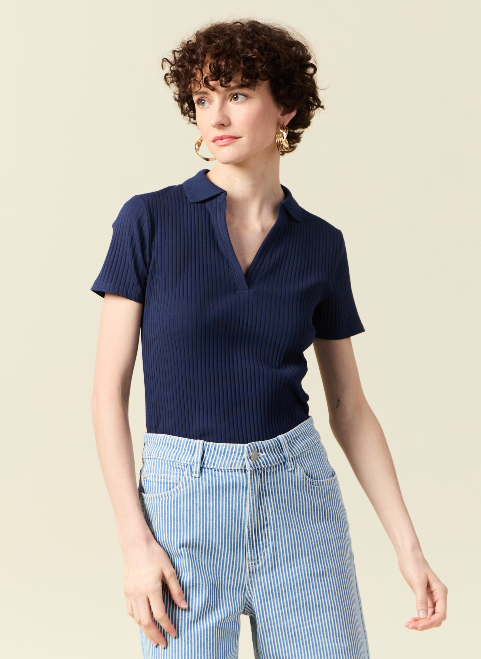 Tee-shirts T-shirts manches courtes - VINTAGECOUF femme bleu Bonobo Tee-shirts T-shirts manches courtes - VINTAGECOUF femme bleu Bleu marine