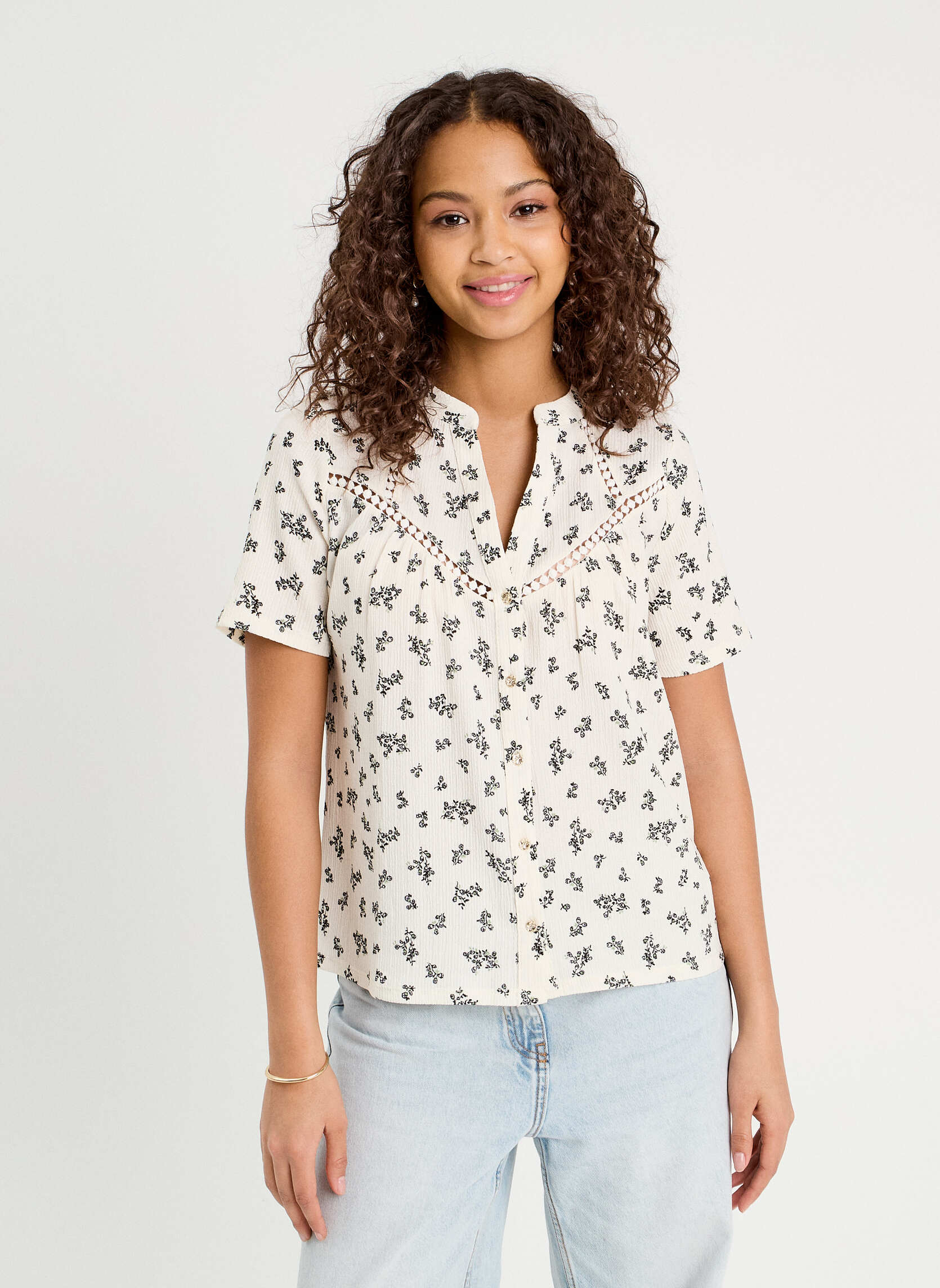 Blouses KBLOUFOLKY femme blanc Cache Cache Blouses KBLOUFOLKY femme blanc Blanc & noir