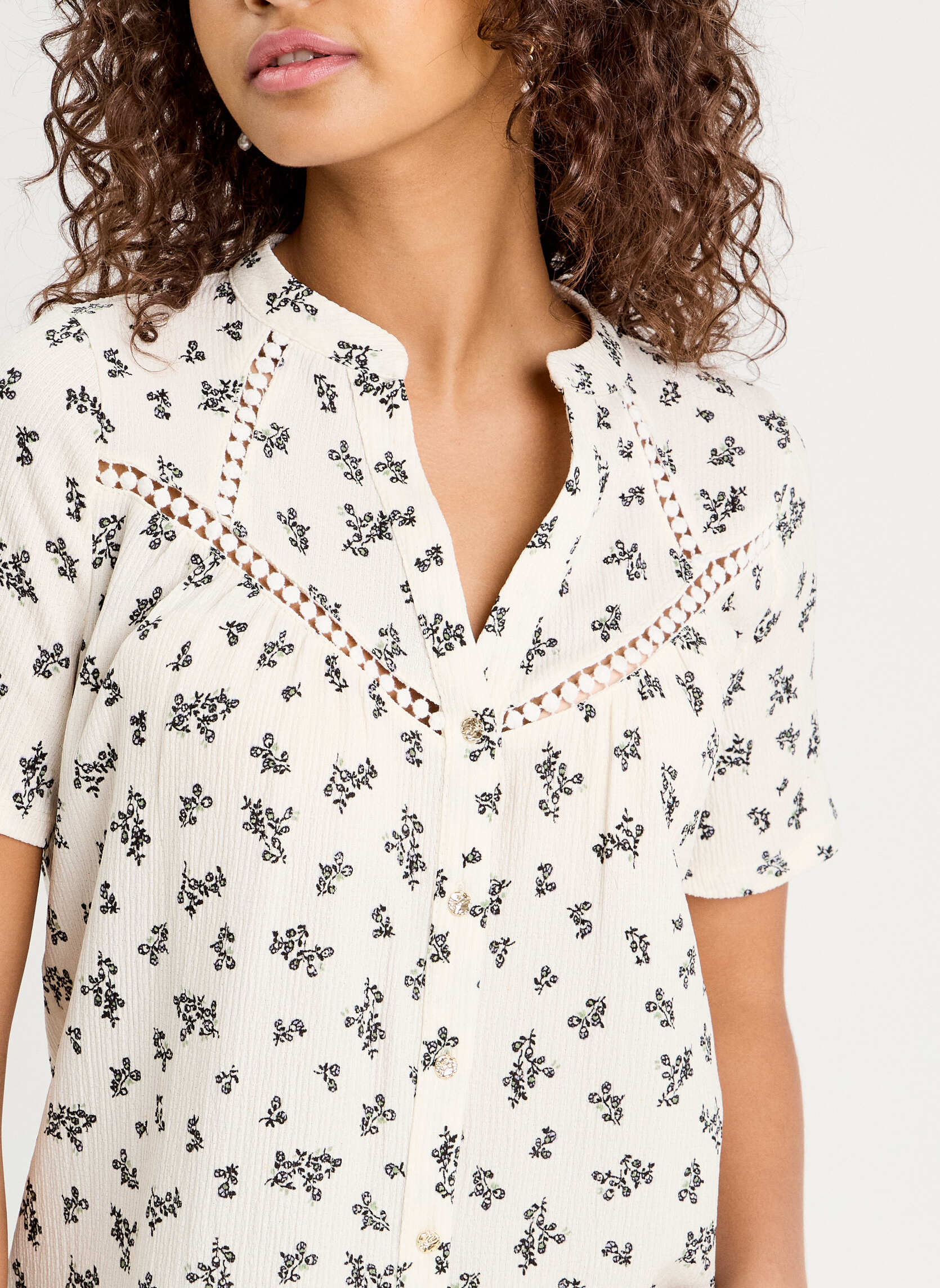 Blouses KBLOUFOLKY femme blanc Cache Cache Blouses KBLOUFOLKY femme blanc Blanc & noir