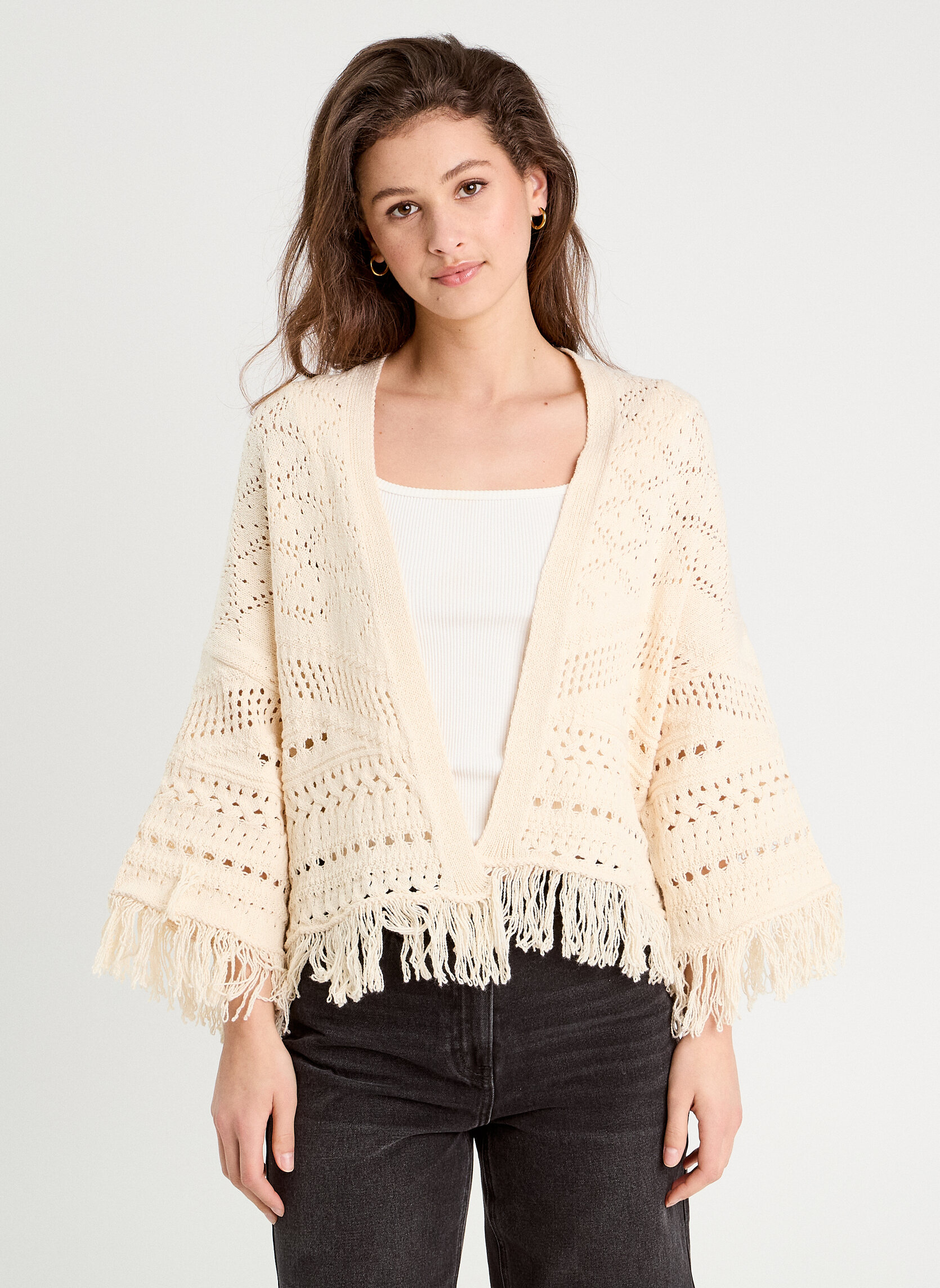 Gilets BOHEMKIMNEW femme blanc Cache Cache Gilets BOHEMKIMNEW femme blanc Blanc