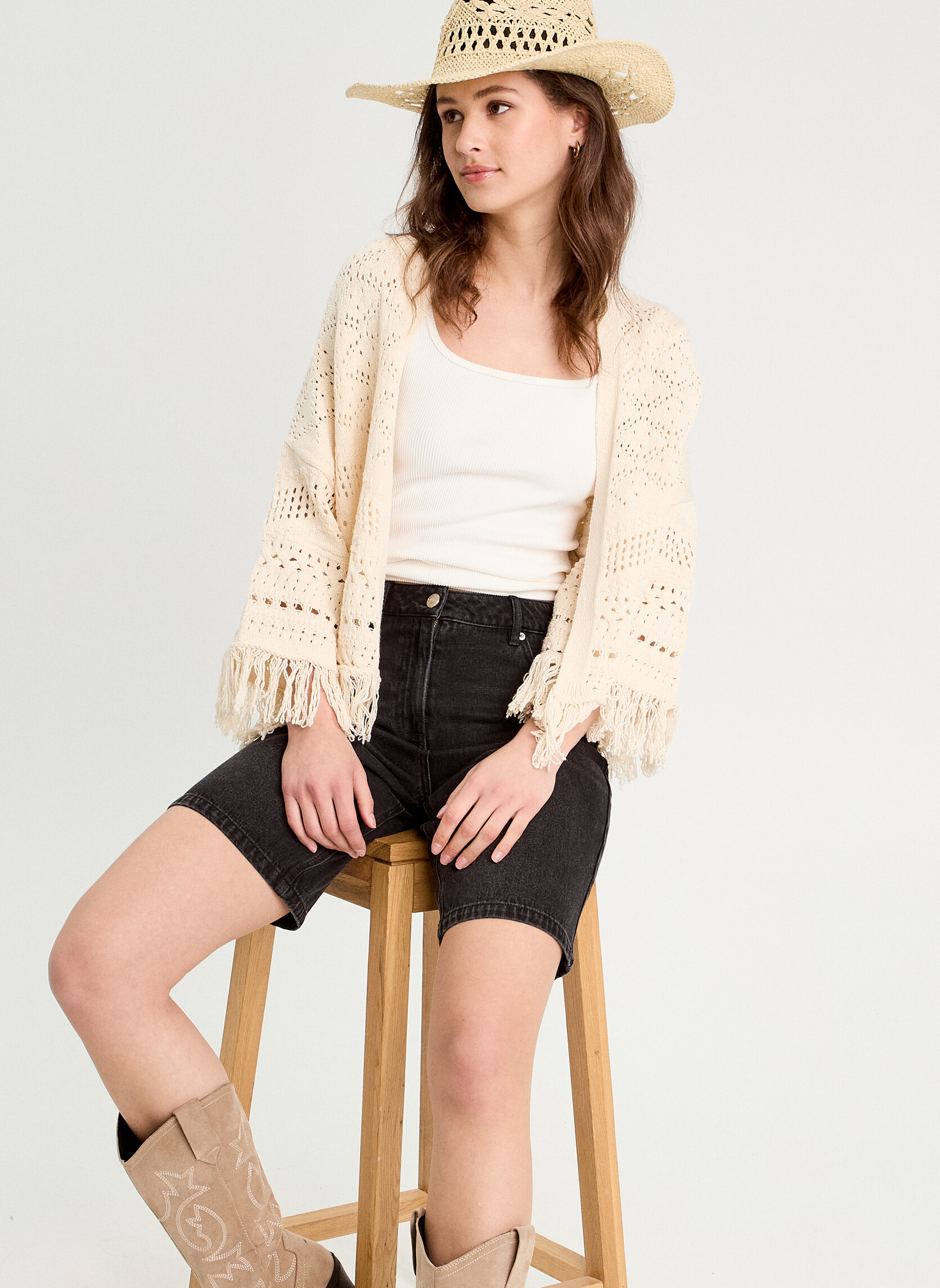 Gilets BOHEMKIMNEW femme blanc Cache Cache Gilets BOHEMKIMNEW femme blanc Blanc