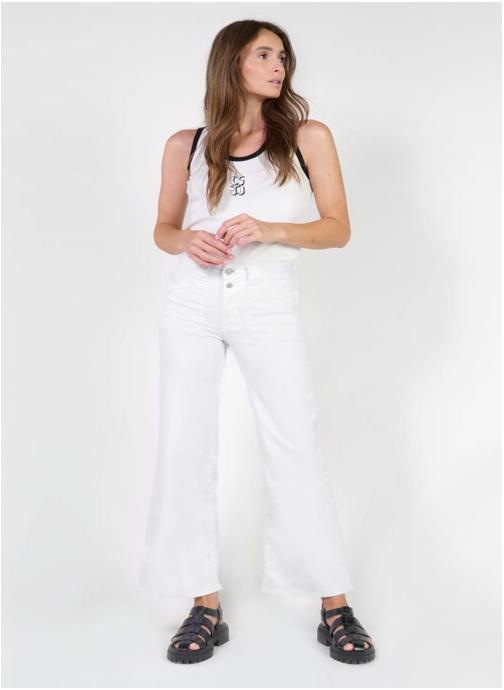 Le temps des cerises Jeans droit Jeans loose White femme blanc
