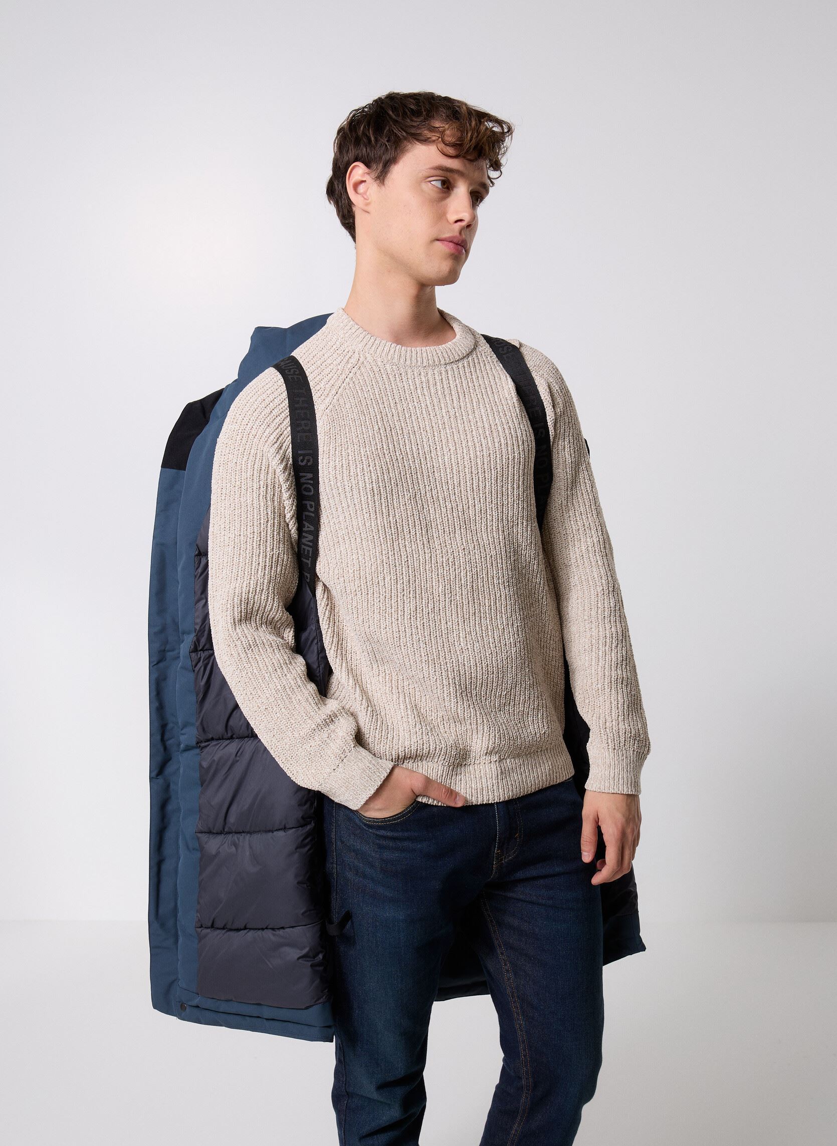 Winterjas New Iceberg Jacket heren blauw Ecoalf Winterjas New Iceberg Jacket heren blauw STEEL BLUE