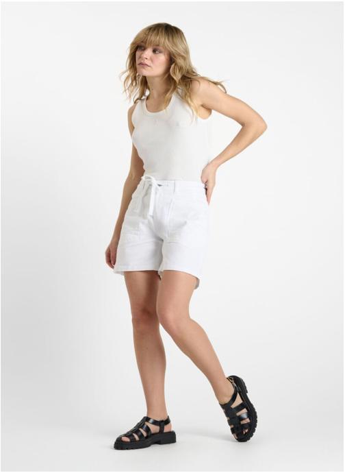 Le temps des cerises Shorts Short en jeans MADO White femme blanc