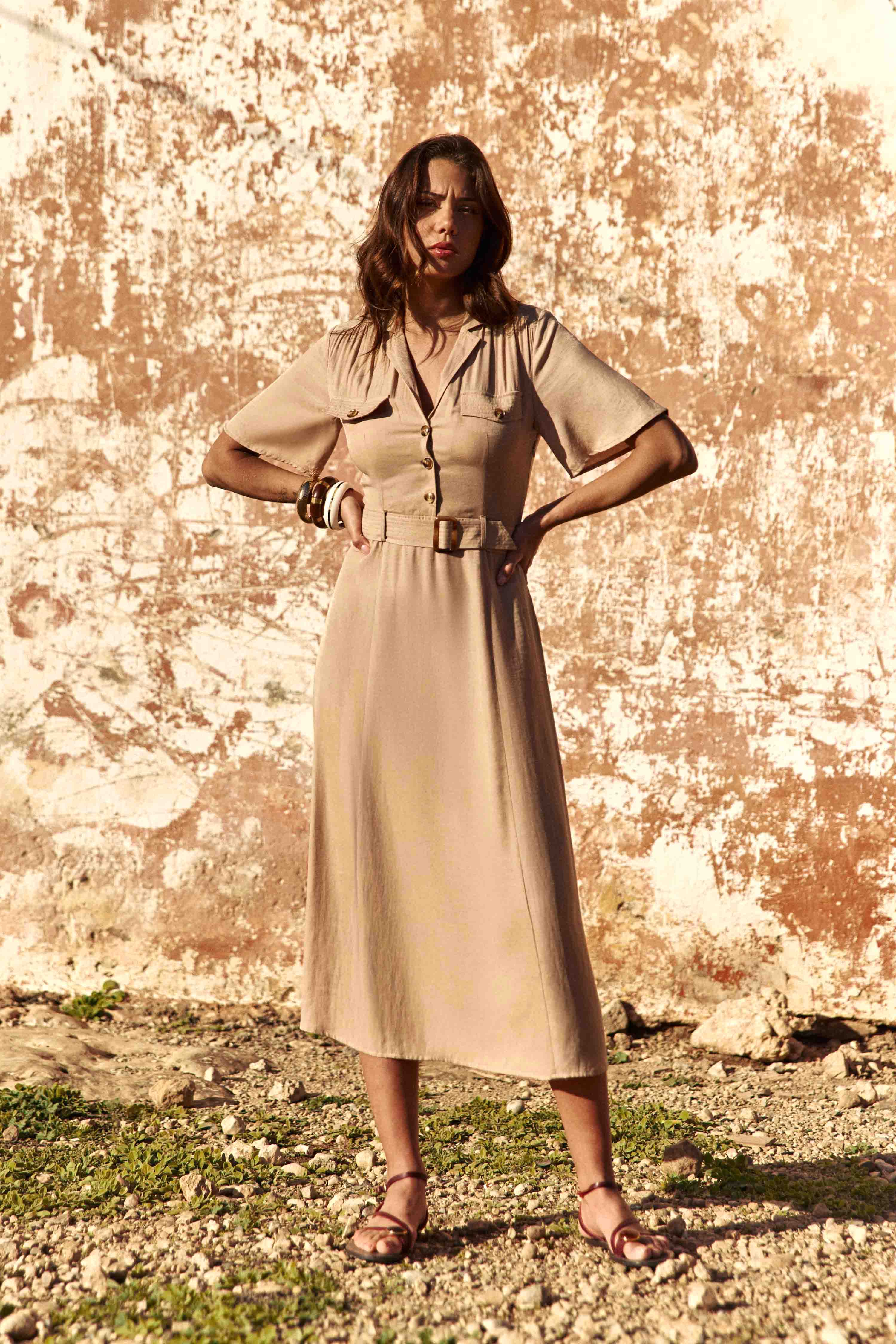 Robes Robe - RAYA - 13-beige femme marron La Petite Etoile Robes Robe - RAYA - 13-beige femme marron Marron clair
