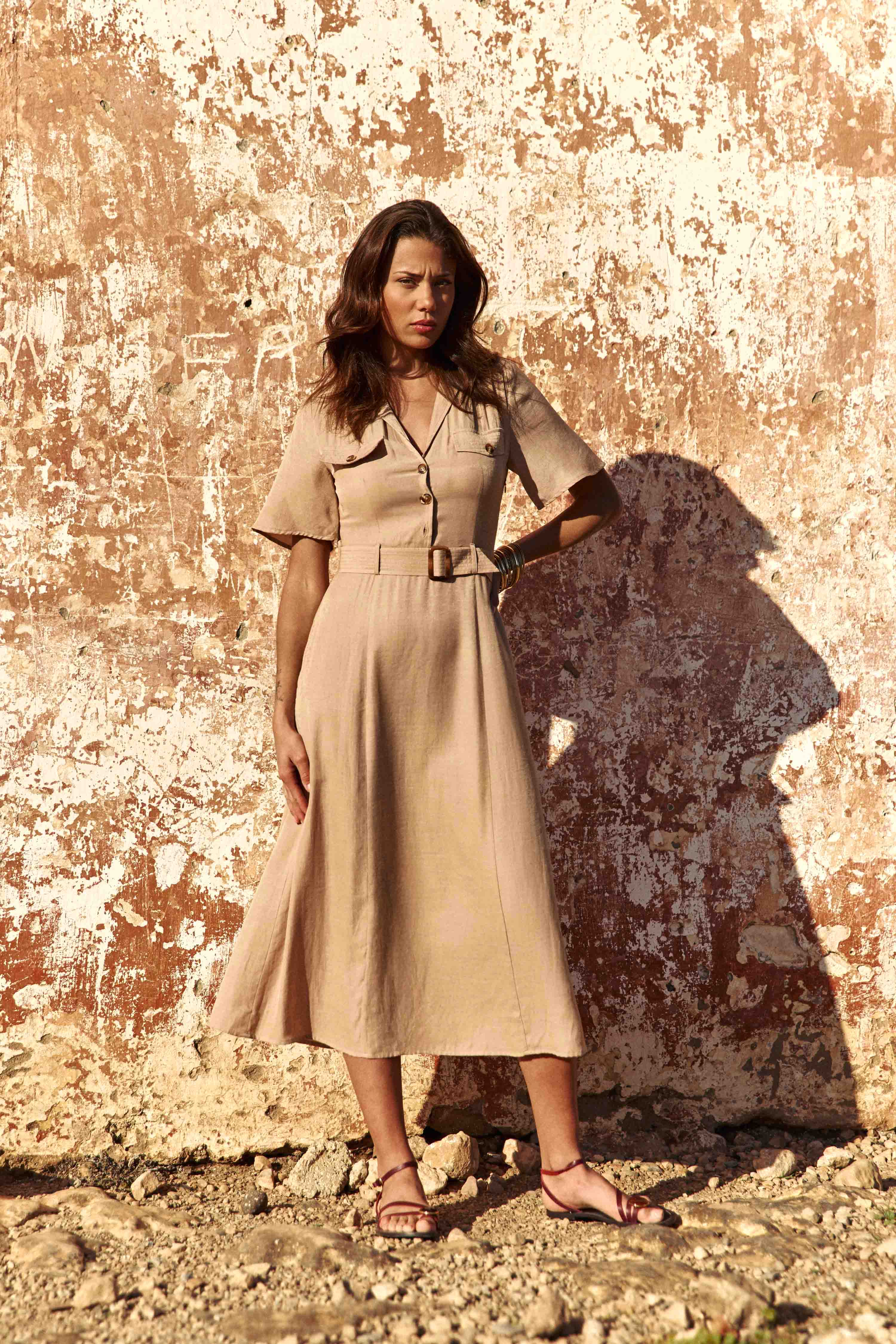 Robes Robe - RAYA - 13-beige femme marron La Petite Etoile Robes Robe - RAYA - 13-beige femme marron Marron clair