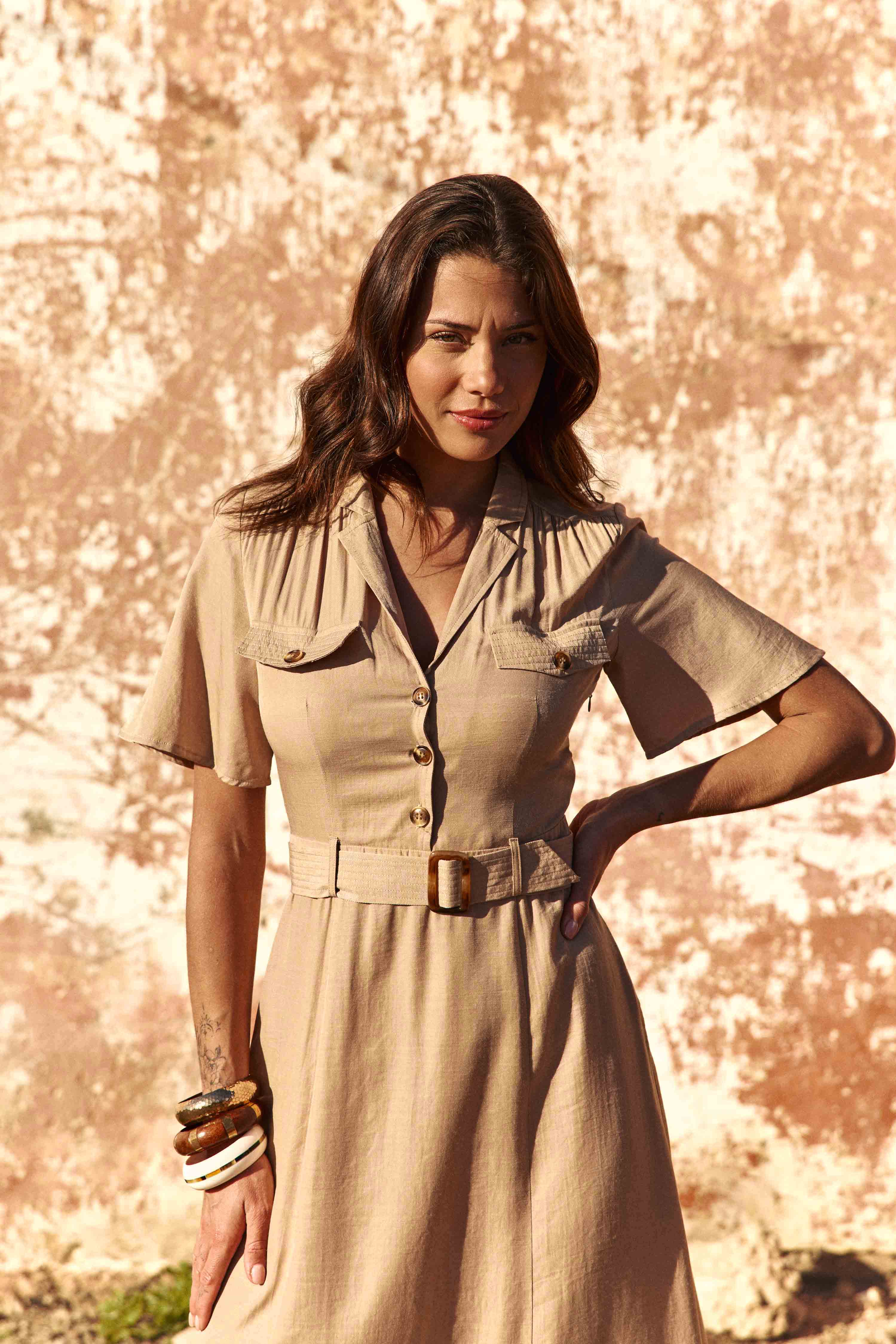Robes Robe - RAYA - 13-beige femme marron La Petite Etoile Robes Robe - RAYA - 13-beige femme marron Marron clair