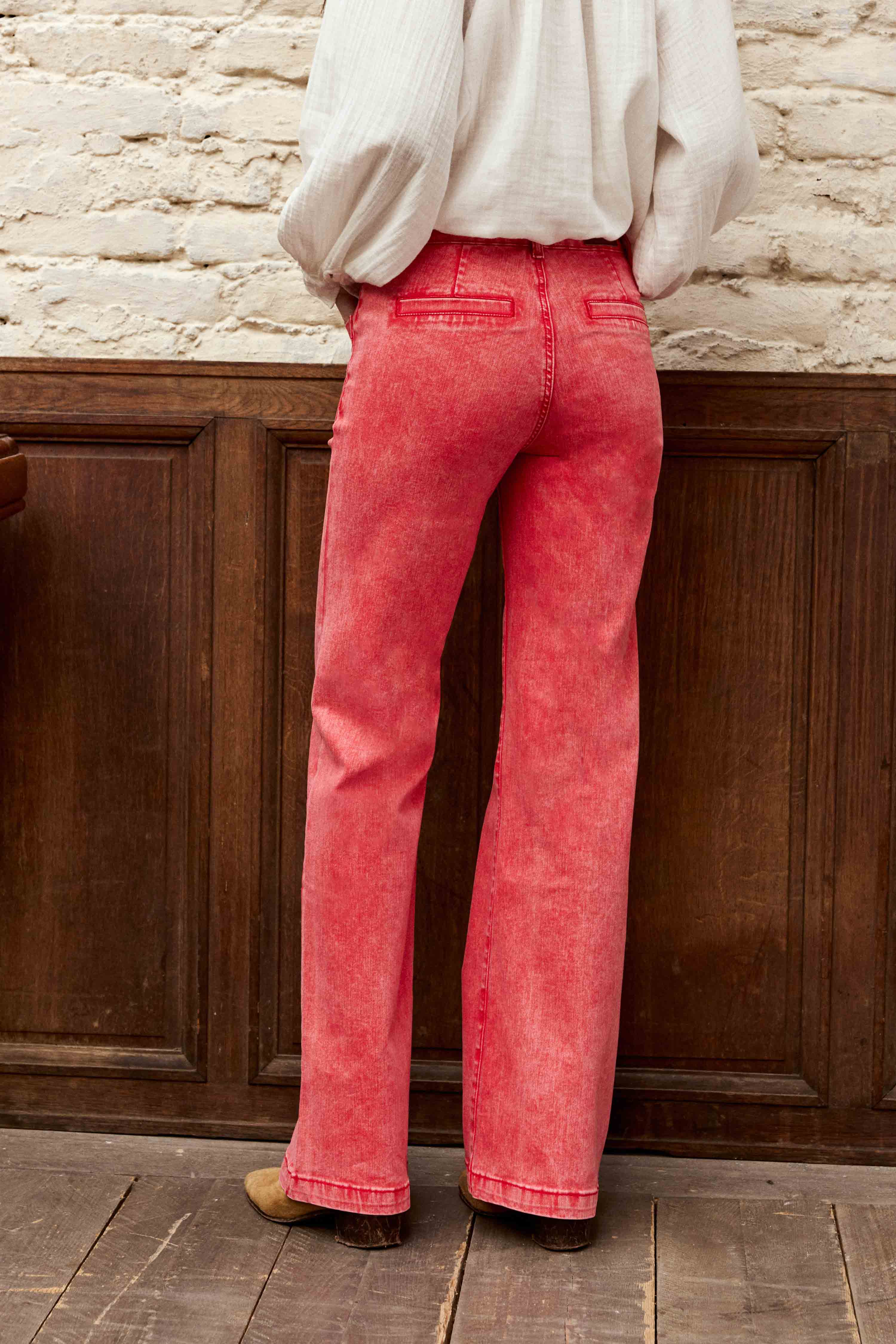 Pantalons droit Jean - SONNY - 21-ciel femme rouge La Petite Etoile Pantalons droit Jean - SONNY - 21-ciel femme rouge Rouge chiné