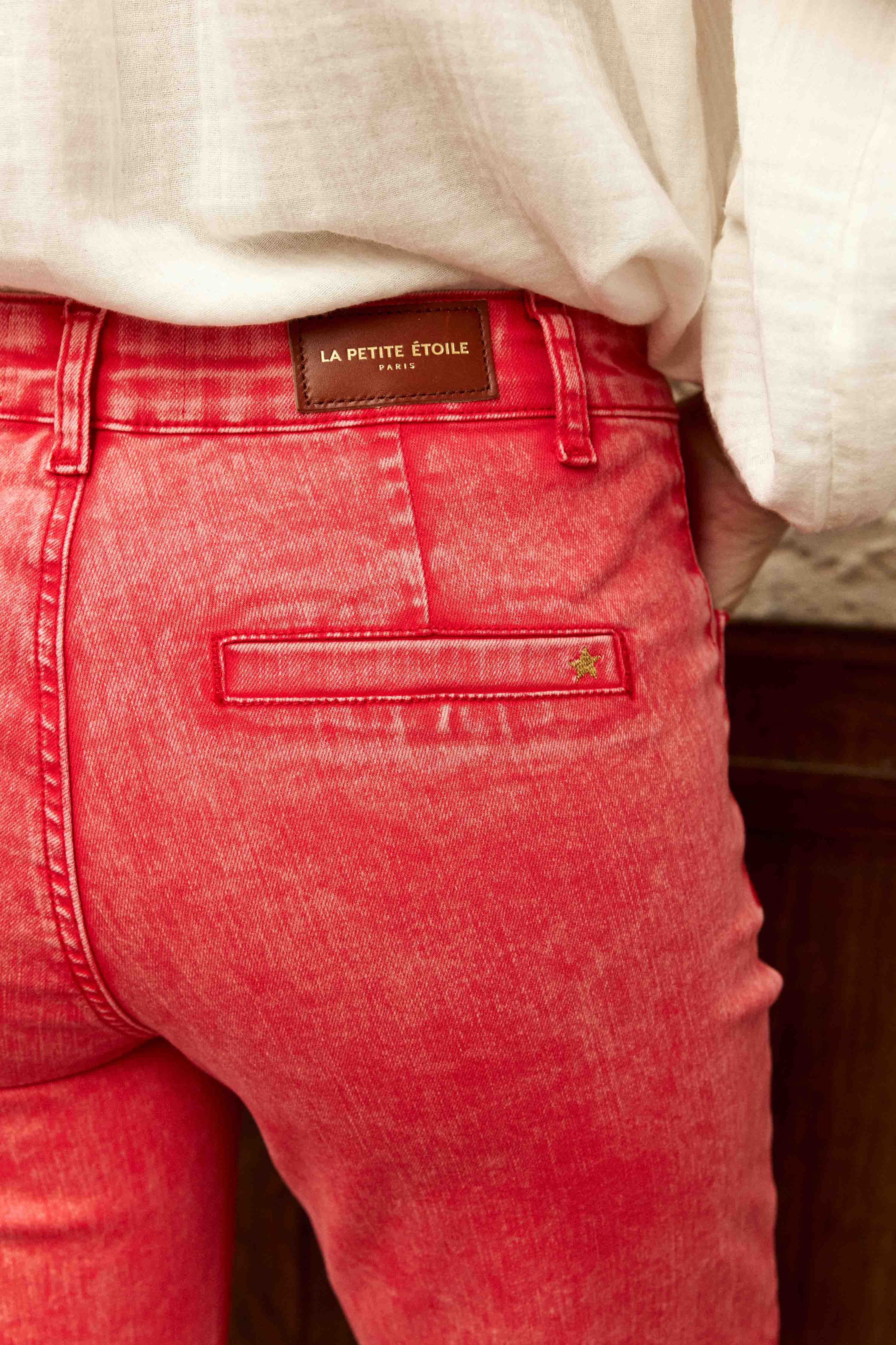 Pantalons droit Jean - SONNY - 21-ciel femme rouge La Petite Etoile Pantalons droit Jean - SONNY - 21-ciel femme rouge Rouge chiné