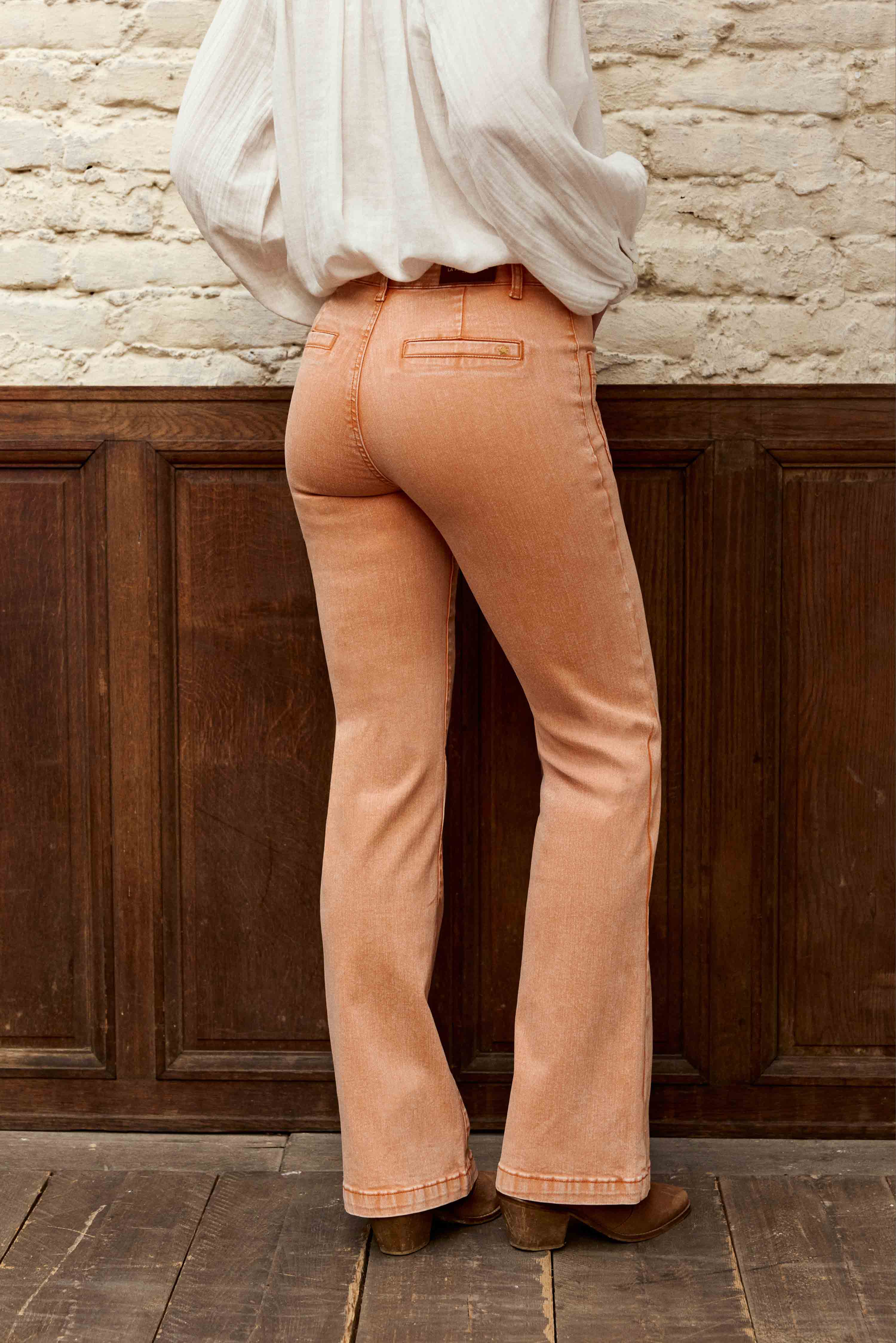 Pantalons droit Jean - SONNY - 21-ciel femme orange La Petite Etoile Pantalons droit Jean - SONNY - 21-ciel femme orange Orange clair
