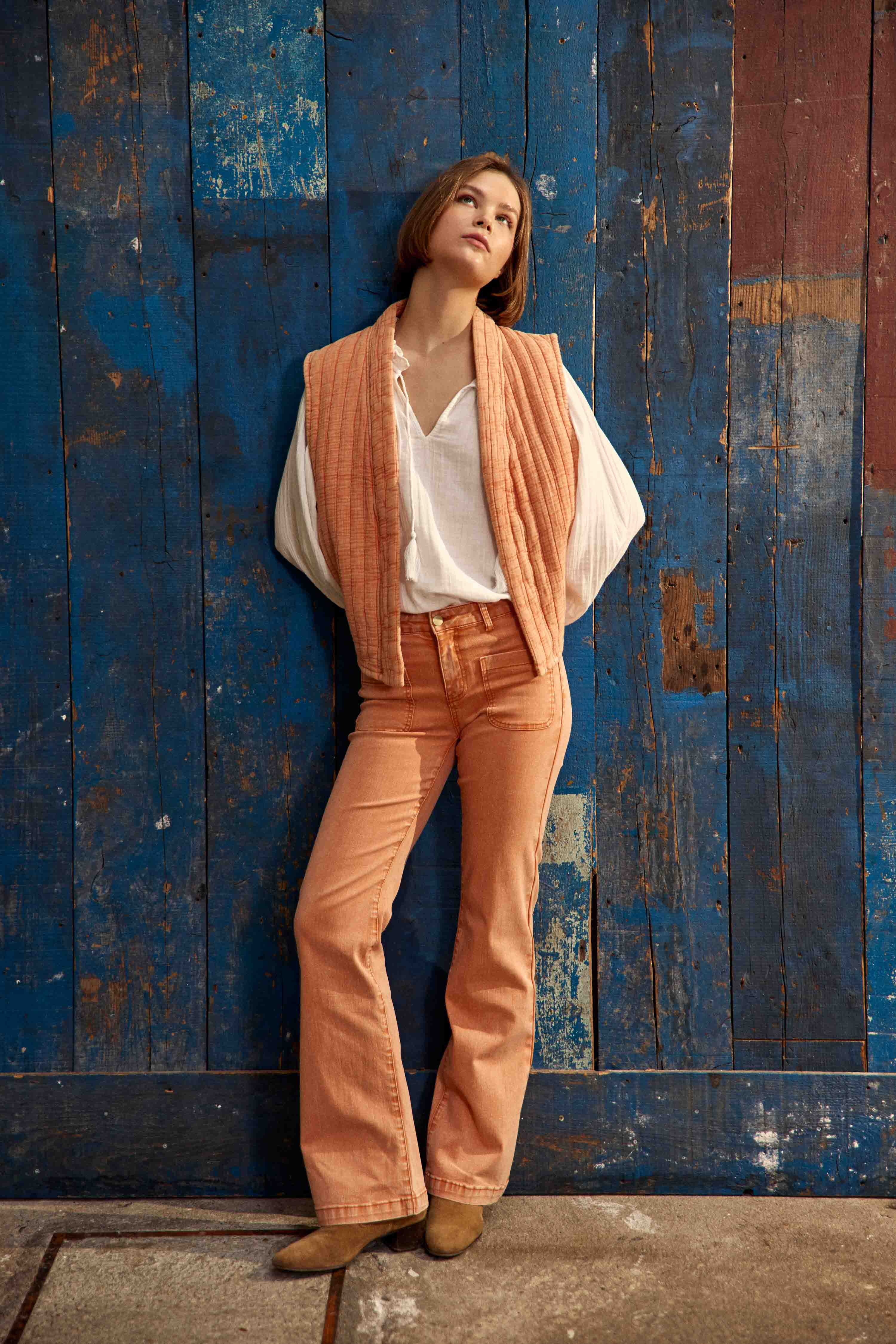 Pantalons droit Jean - SONNY - 21-ciel femme orange La Petite Etoile Pantalons droit Jean - SONNY - 21-ciel femme orange Orange clair