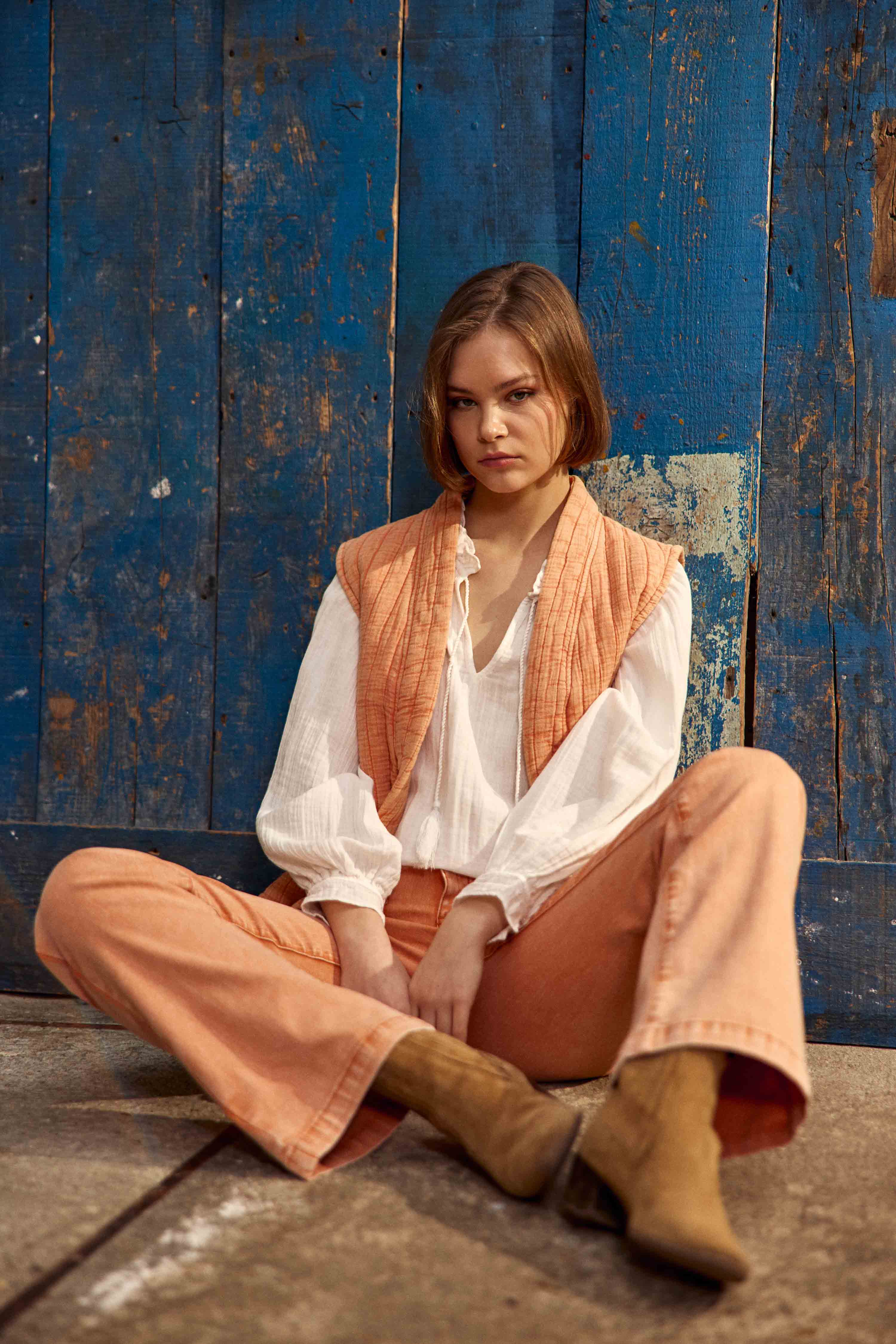 Pantalons droit Jean - SONNY - 21-ciel femme orange La Petite Etoile Pantalons droit Jean - SONNY - 21-ciel femme orange Orange clair