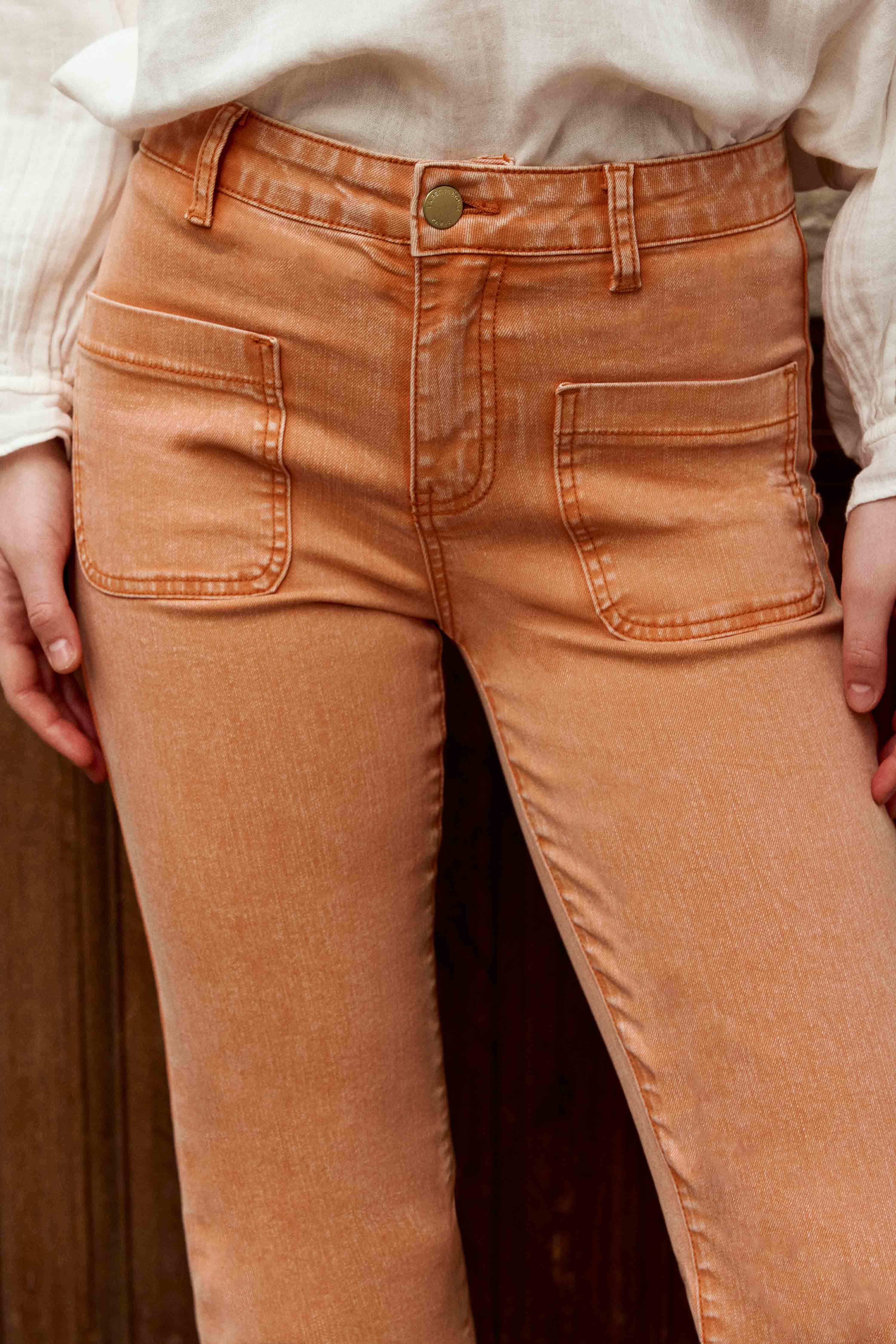 Pantalons droit Jean - SONNY - 21-ciel femme orange La Petite Etoile Pantalons droit Jean - SONNY - 21-ciel femme orange Orange clair
