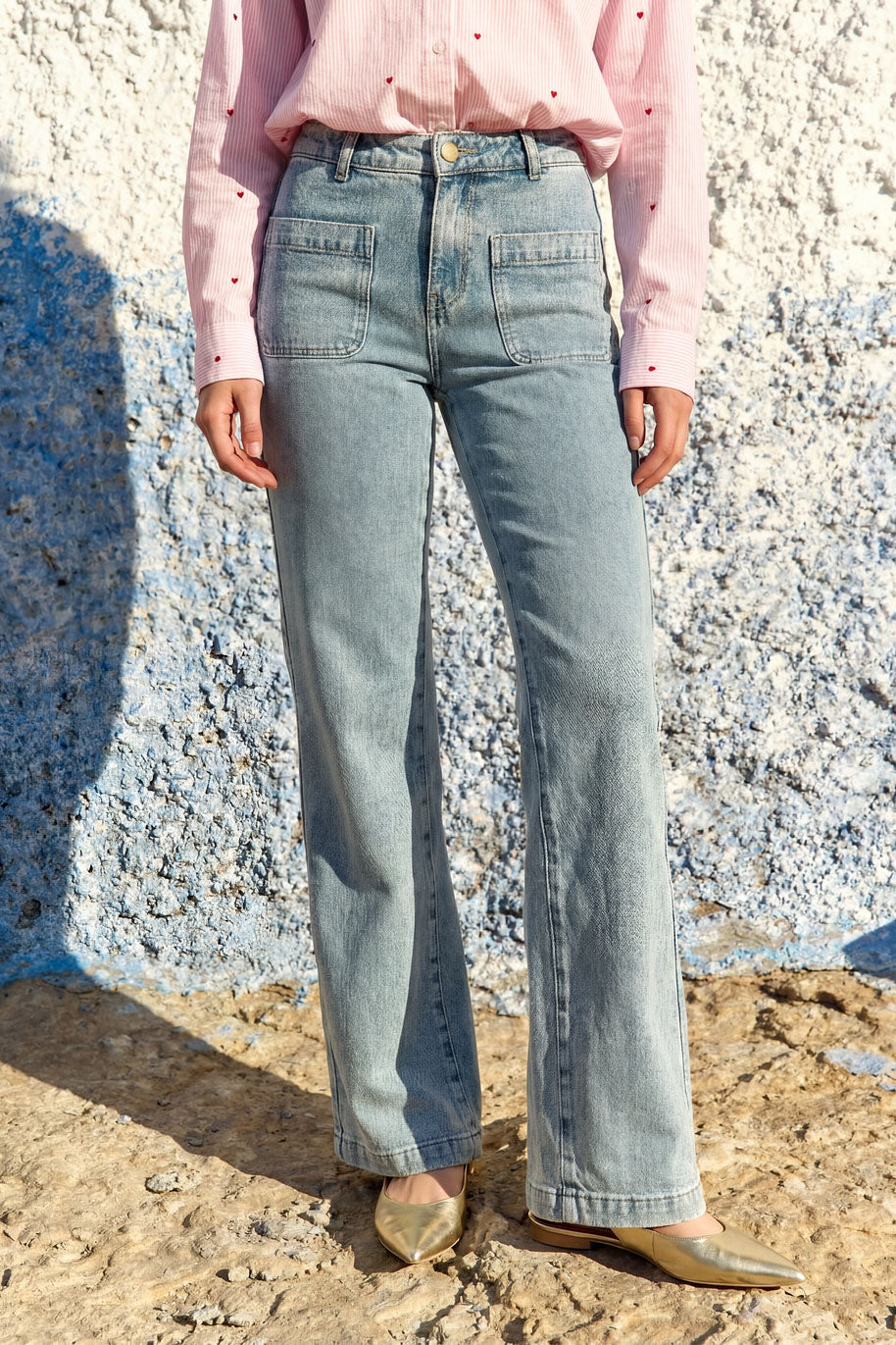 Pantalons droit Jean - SONNY - 21-ciel femme bleu La Petite Etoile Pantalons droit Jean - SONNY - 21-ciel femme bleu Bleu