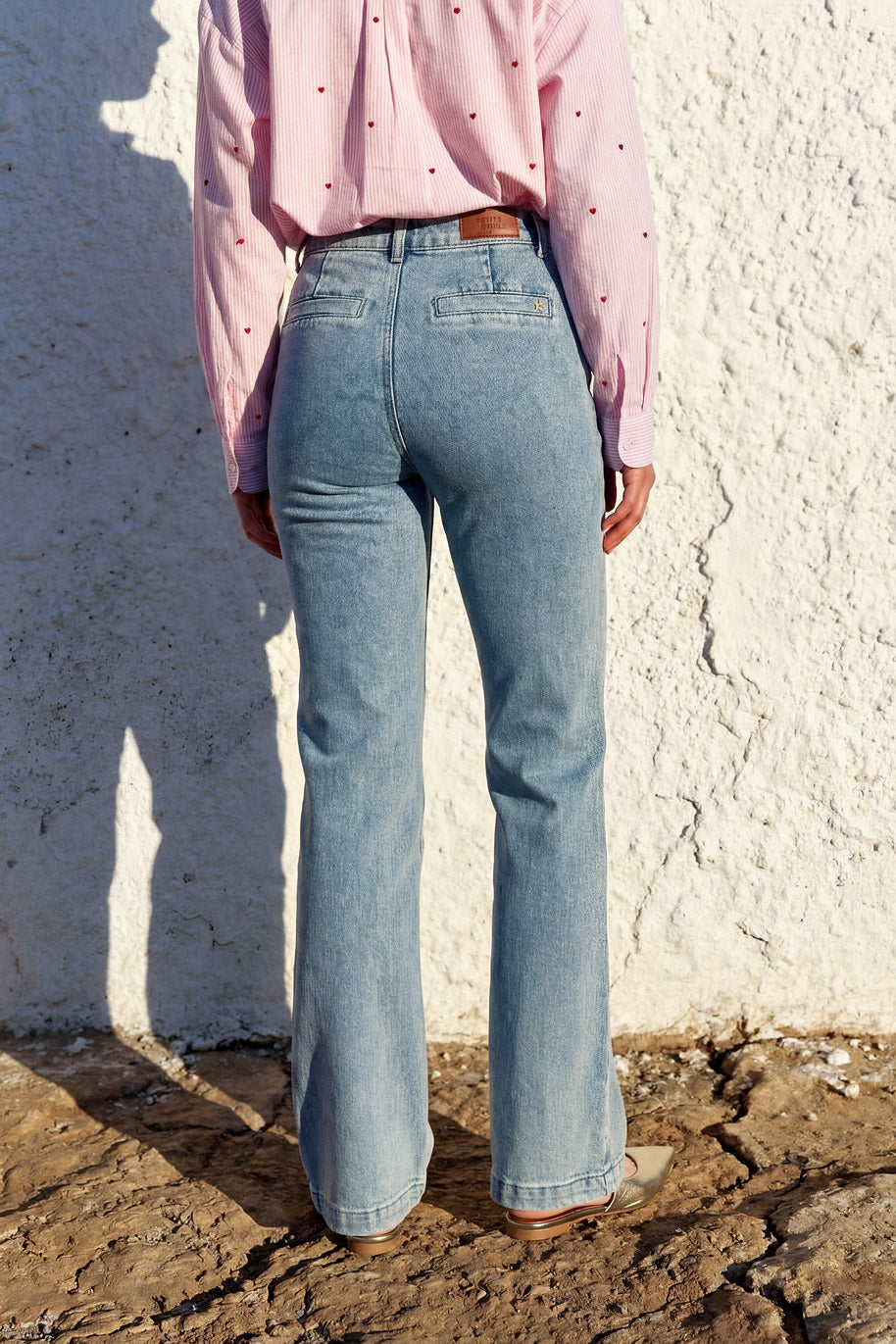 Pantalons droit Jean - SONNY - 21-ciel femme bleu La Petite Etoile Pantalons droit Jean - SONNY - 21-ciel femme bleu Bleu