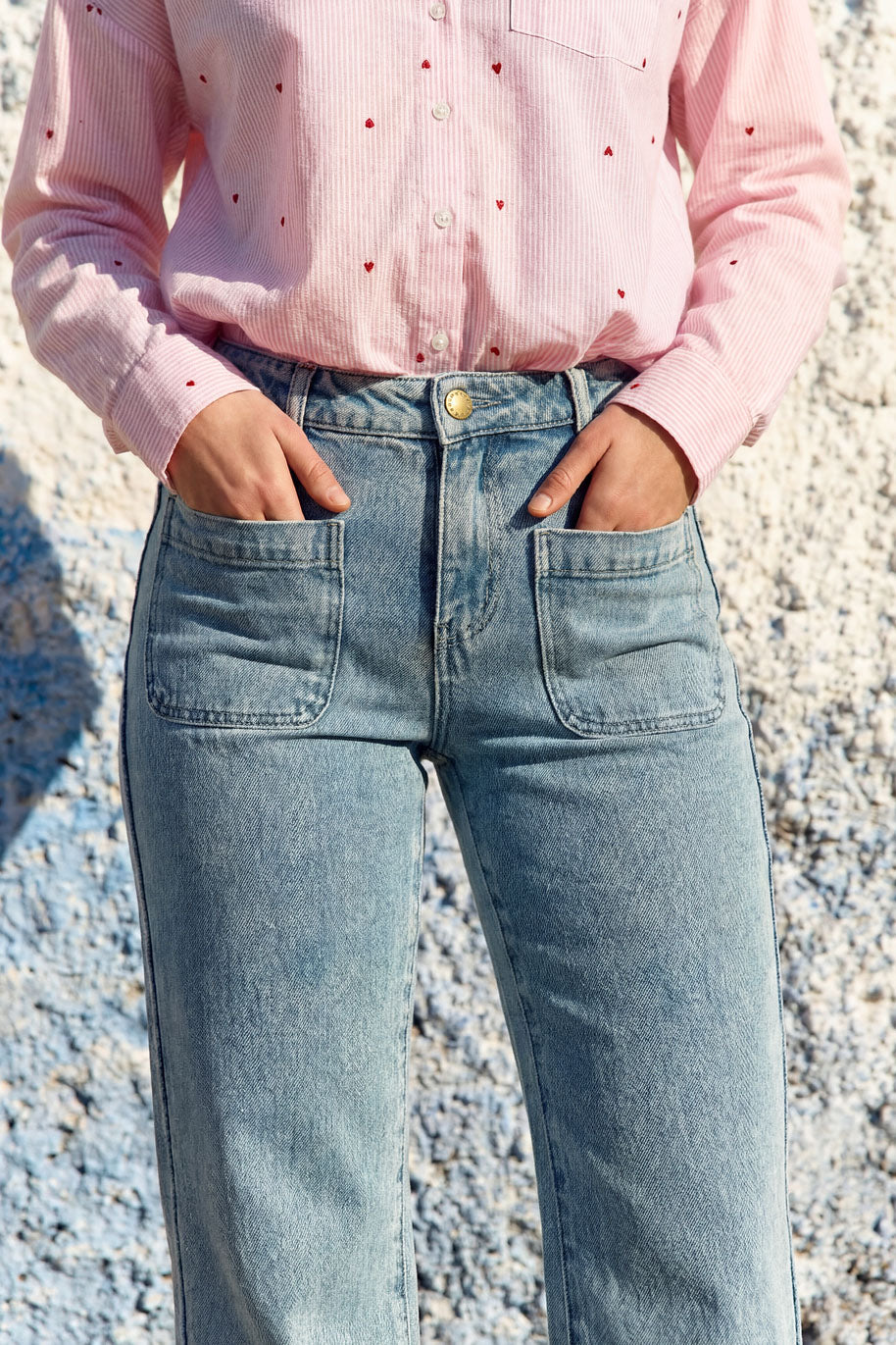 Pantalons droit Jean - SONNY - 21-ciel femme bleu La Petite Etoile Pantalons droit Jean - SONNY - 21-ciel femme bleu Bleu