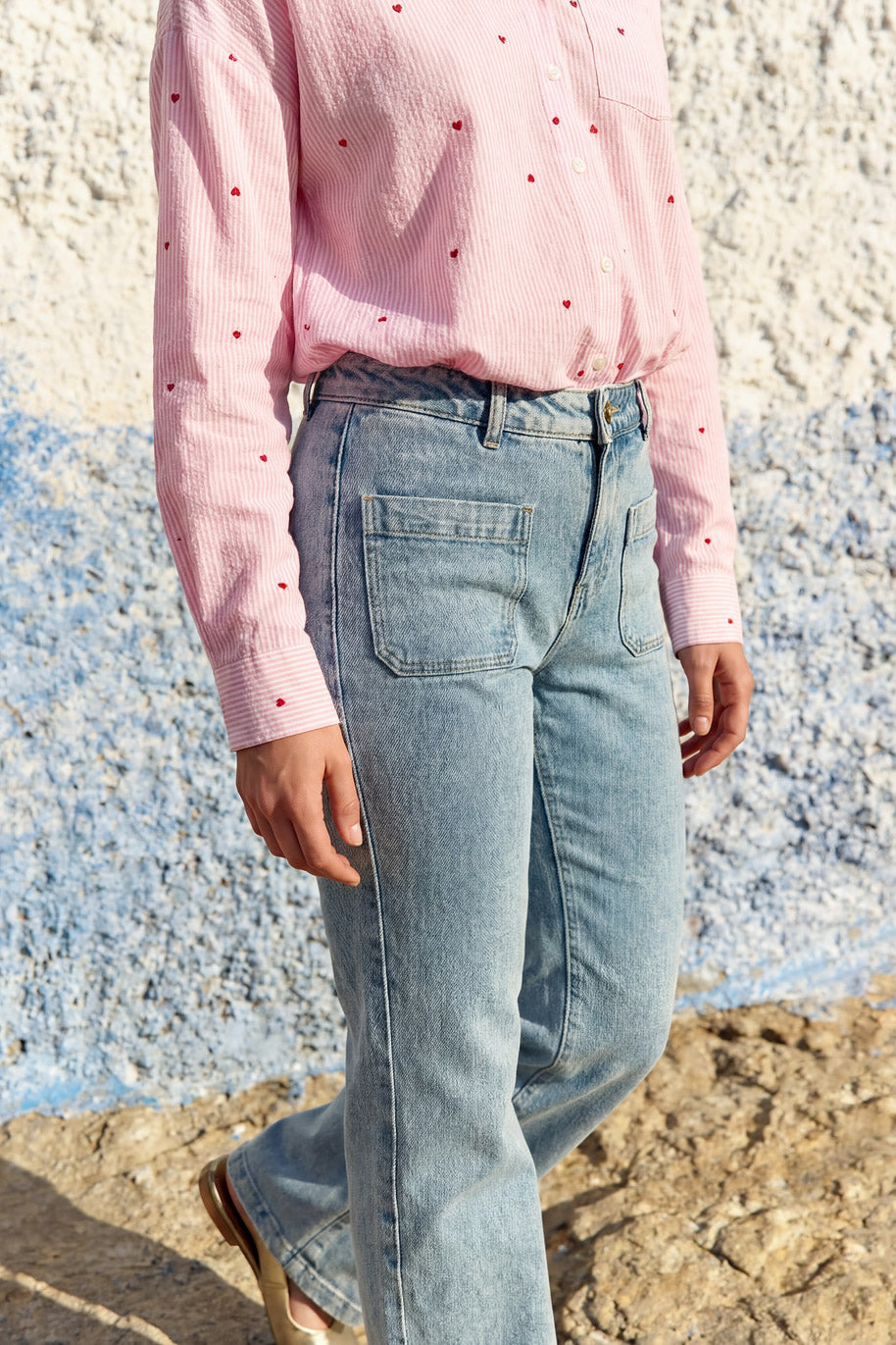Pantalons droit Jean - SONNY - 21-ciel femme bleu La Petite Etoile Pantalons droit Jean - SONNY - 21-ciel femme bleu Bleu