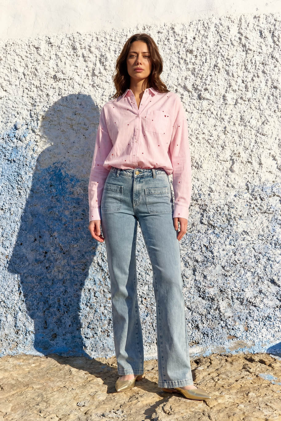 Pantalons droit Jean - SONNY - 21-ciel femme bleu La Petite Etoile Pantalons droit Jean - SONNY - 21-ciel femme bleu Bleu