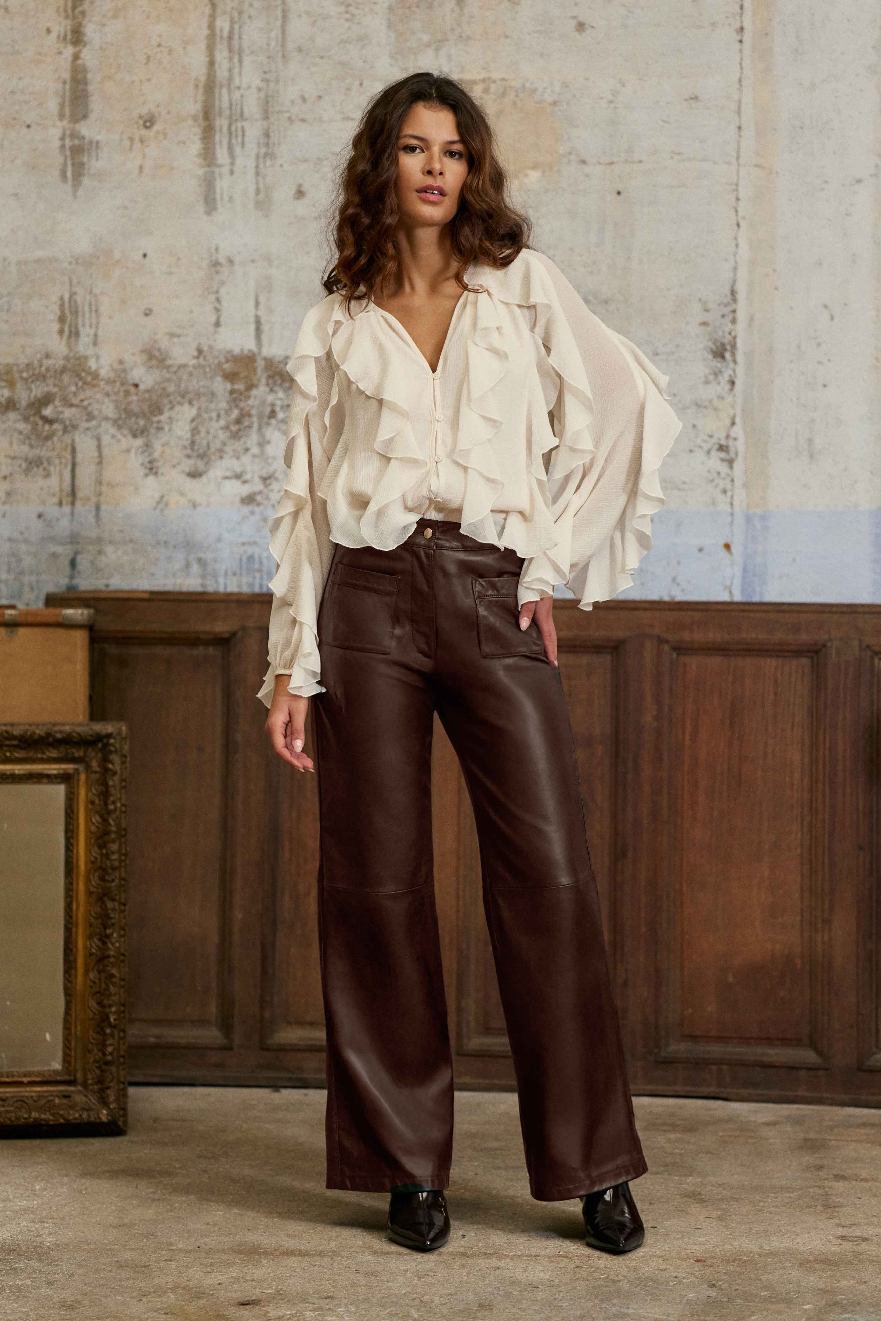 Pantalons droit Jean - ATLANTY - 98-brut femme marron La Petite Etoile Pantalons droit Jean - ATLANTY - 98-brut femme marron Marron