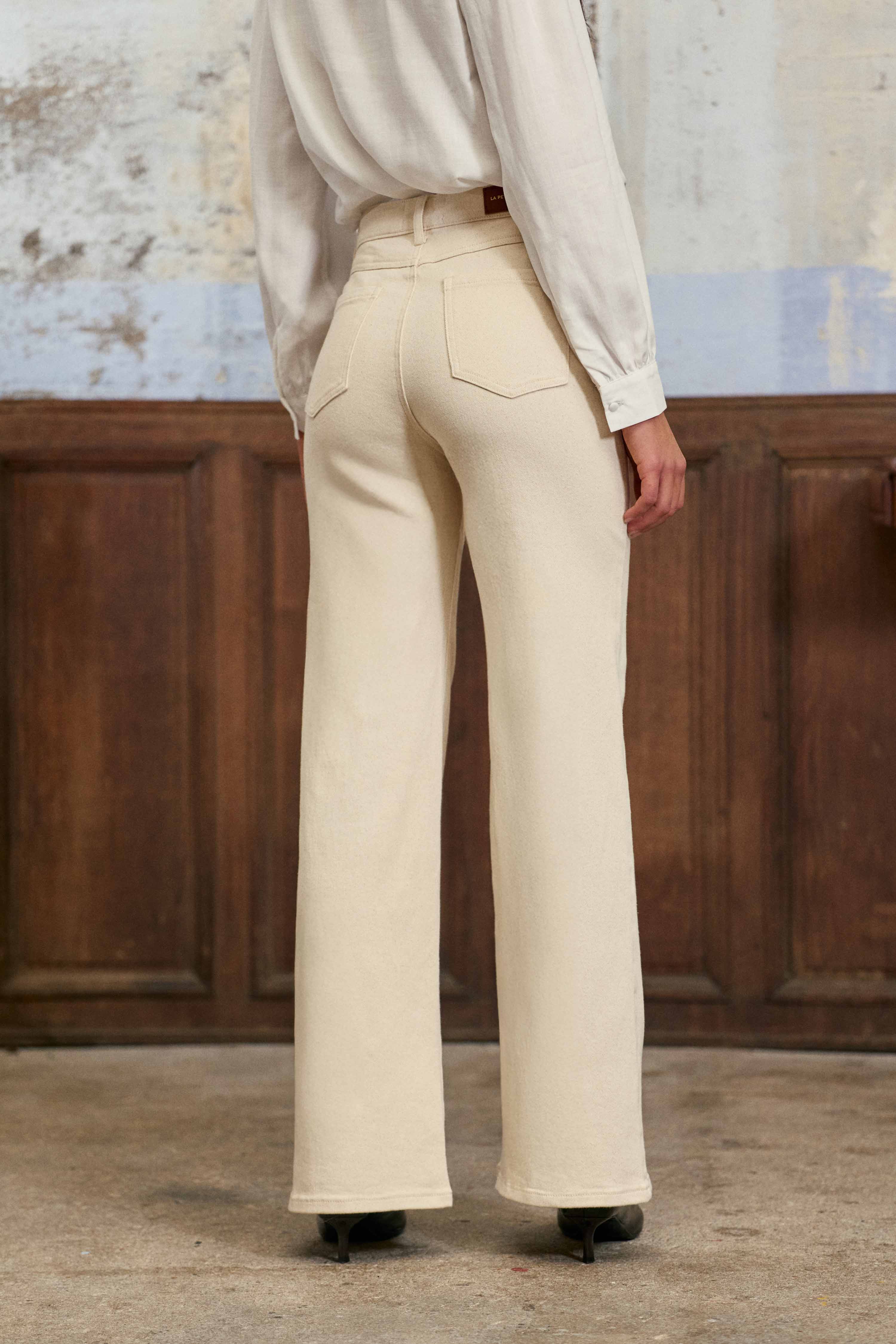 Jeans droit Jeans - PEYTON - 94-wash femme beige La Petite Etoile Jeans droit Jeans - PEYTON - 94-wash femme beige Beige