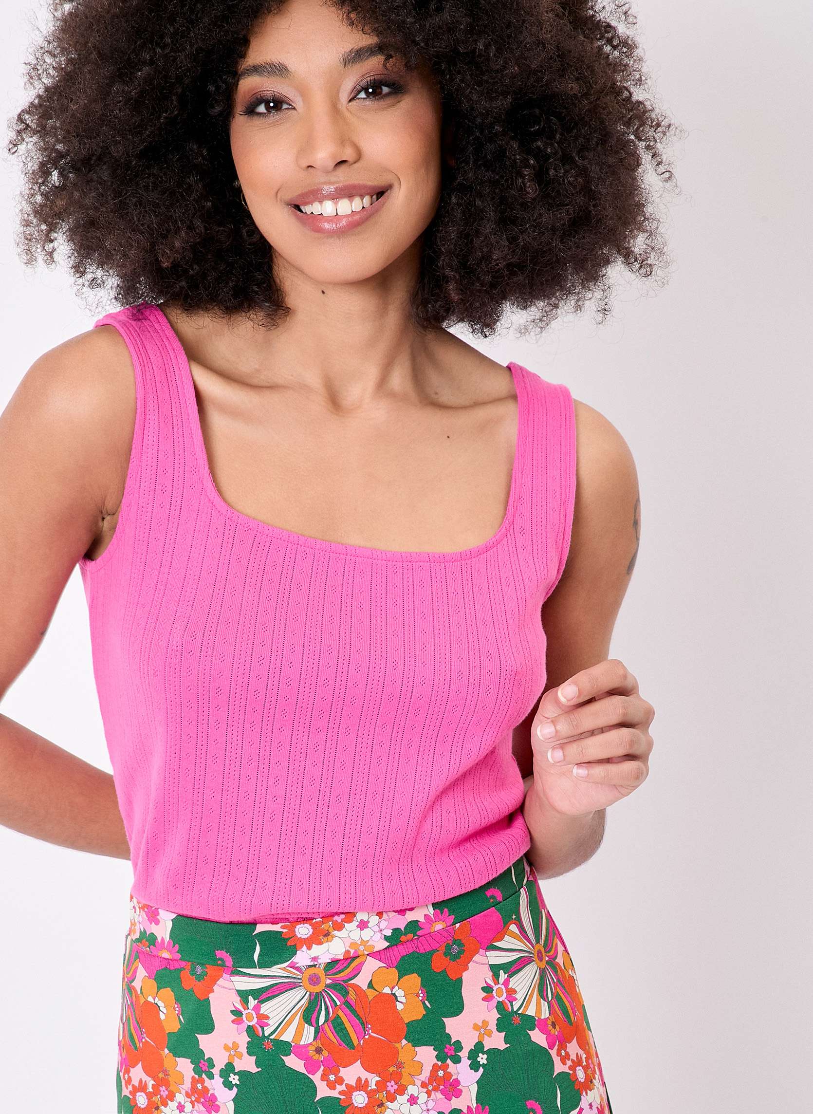 Débardeurs Débardeur fantaisie en coton bio COLOMBA FUSCHIA femme rose Princesse Nomade Débardeurs Débardeur fantaisie en coton bio COLOMBA FUSCHIA femme rose Rose