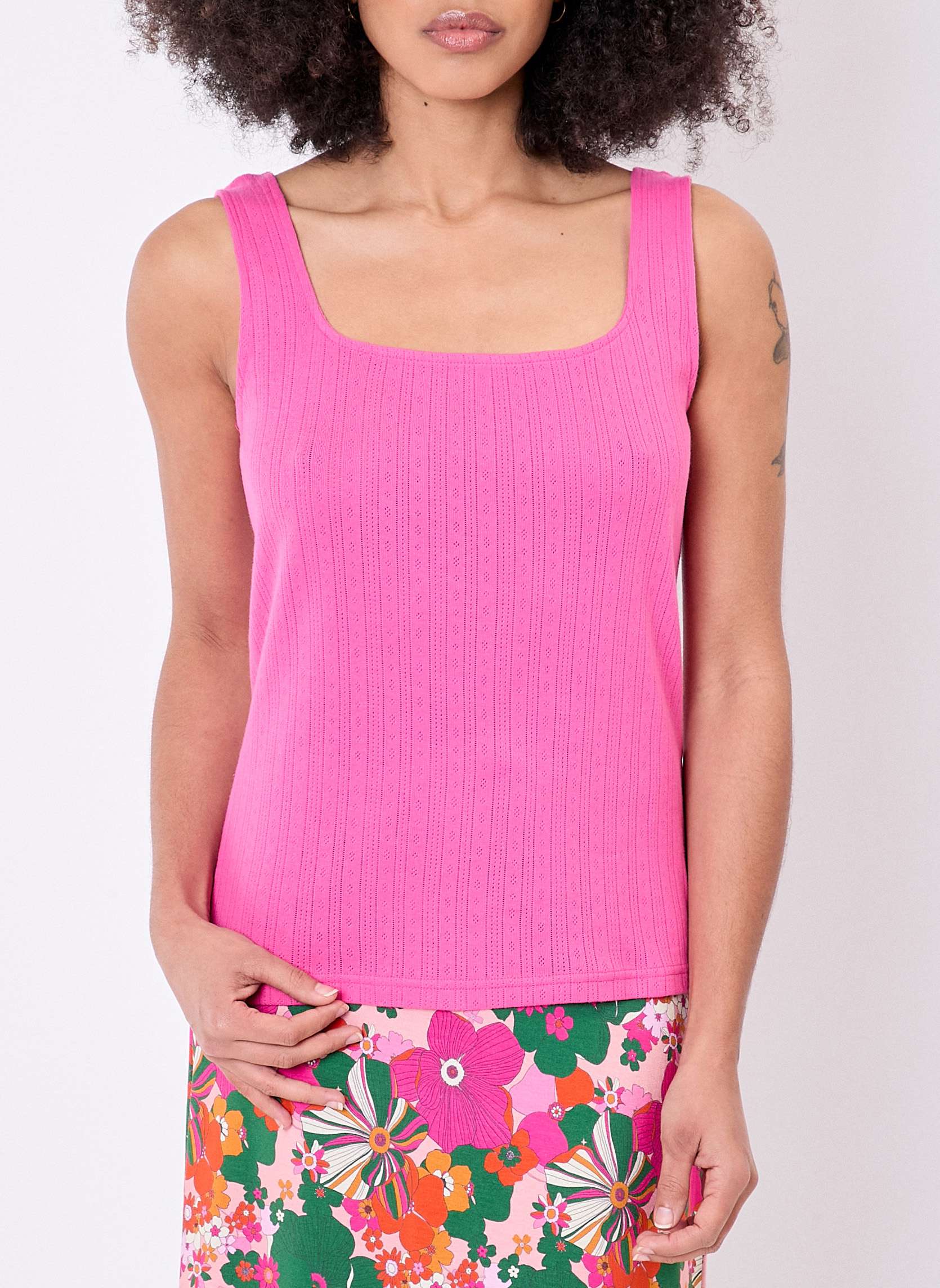 Débardeurs Débardeur fantaisie en coton bio COLOMBA FUSCHIA femme rose Princesse Nomade Débardeurs Débardeur fantaisie en coton bio COLOMBA FUSCHIA femme rose Rose