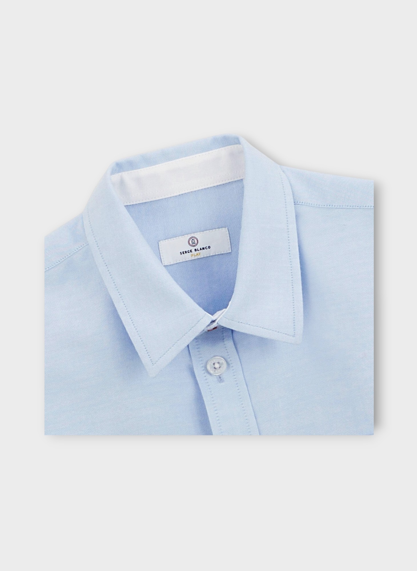 Blouse en popeline à manches longues et plis - blanc