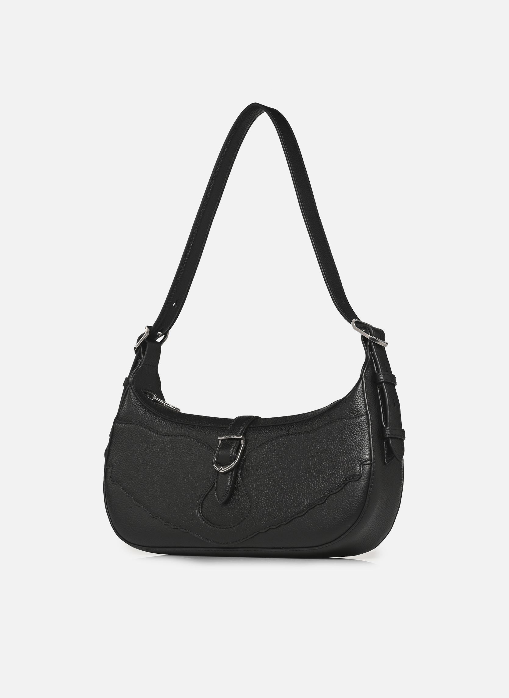 Schoudertassen Moonrise Grained Leather dames zwart Zadig & Voltaire Schoudertassen Moonrise Grained Leather dames zwart BLACK