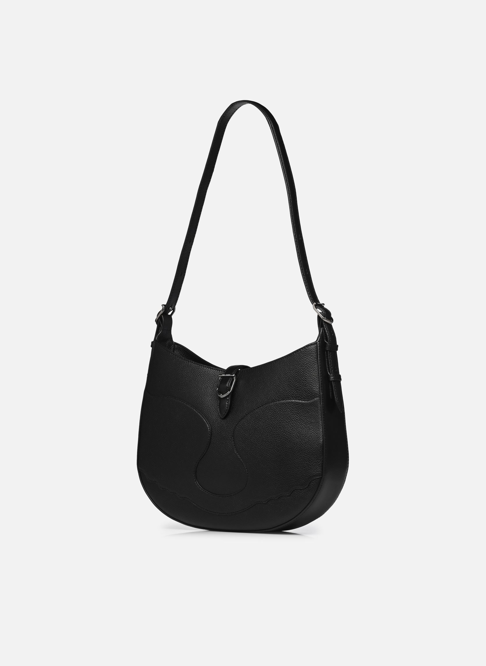 Schoudertassen Moonrise Hobo Grained Leather dames zwart Zadig & Voltaire Schoudertassen Moonrise Hobo Grained Leather dames zwart BLACK