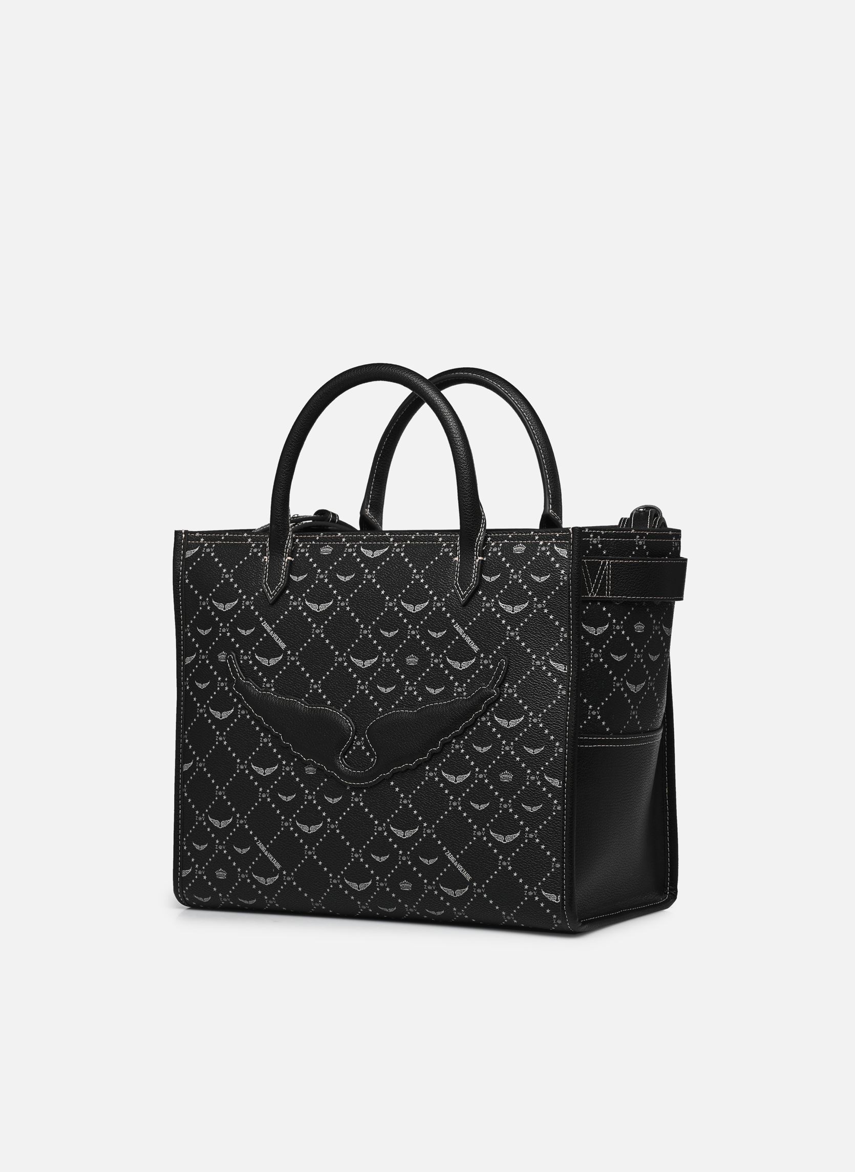Cabas Angel Tote Monogram femme noir Zadig & Voltaire Cabas Angel Tote Monogram femme noir BLACK
