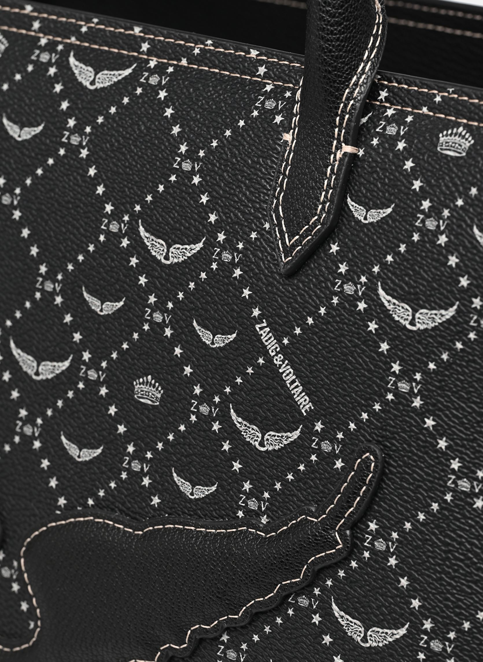 Cabas Angel Tote Monogram femme noir Zadig & Voltaire Cabas Angel Tote Monogram femme noir BLACK