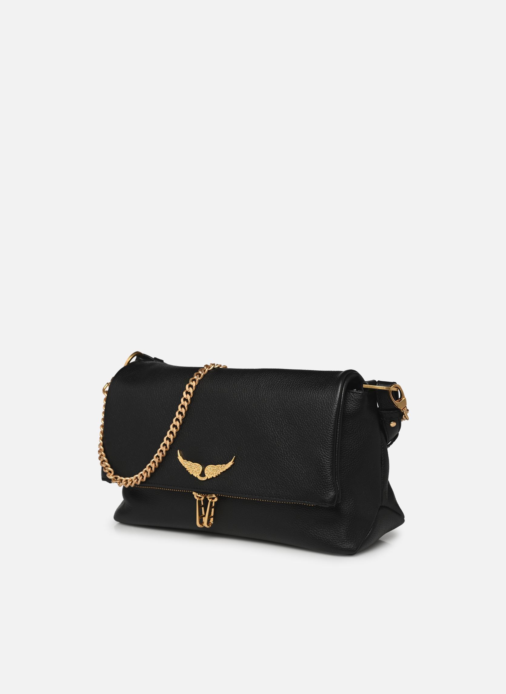 Borse a tracolla Rocky Ii Grained Leather donna nero Zadig & Voltaire Borse a tracolla Rocky Ii Grained Leather donna nero BLACK GOLD