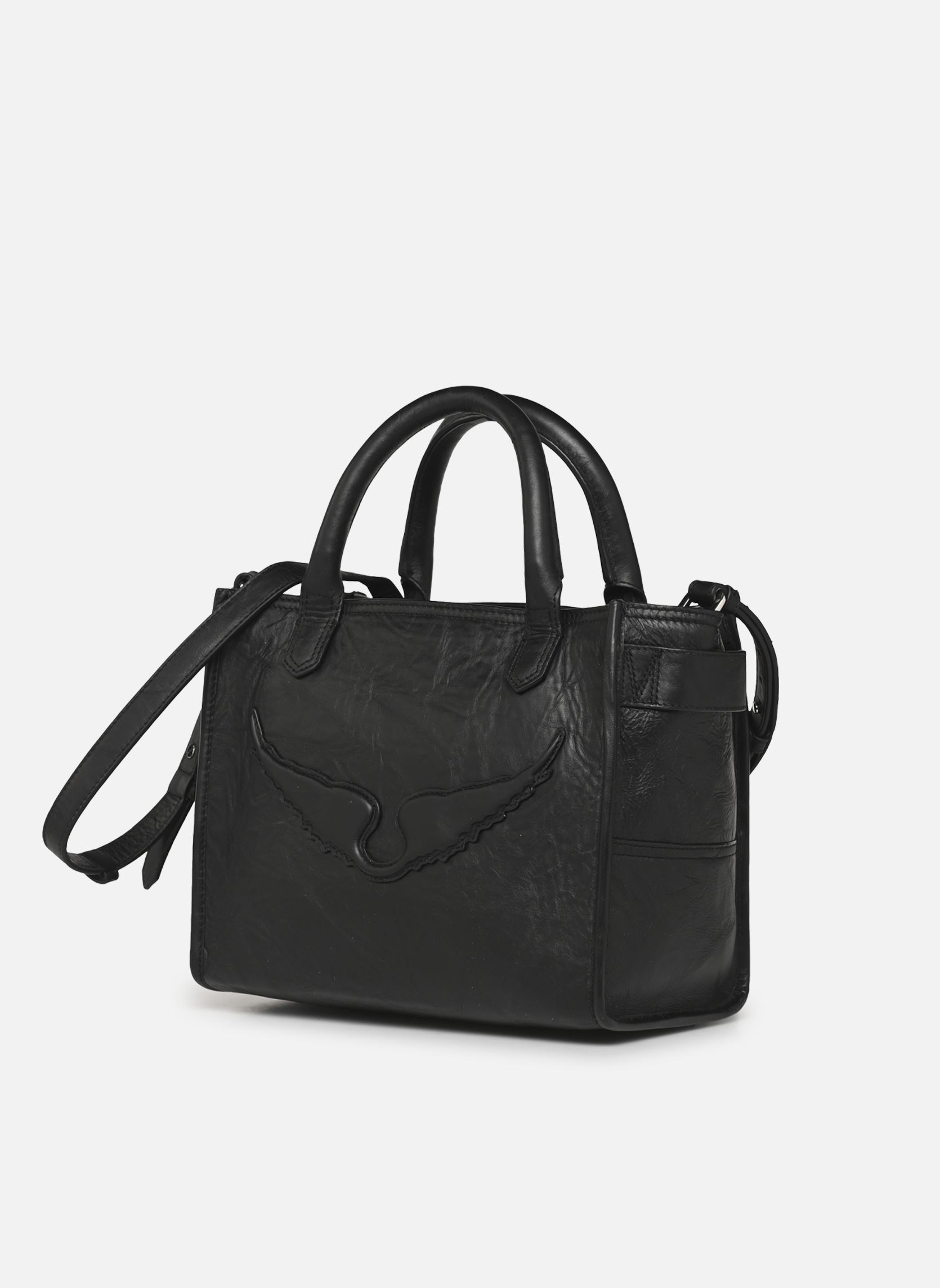 Sacs à main Angel Tote Xs Cow Burnish femme noir Zadig & Voltaire Sacs à main Angel Tote Xs Cow Burnish femme noir BLACK
