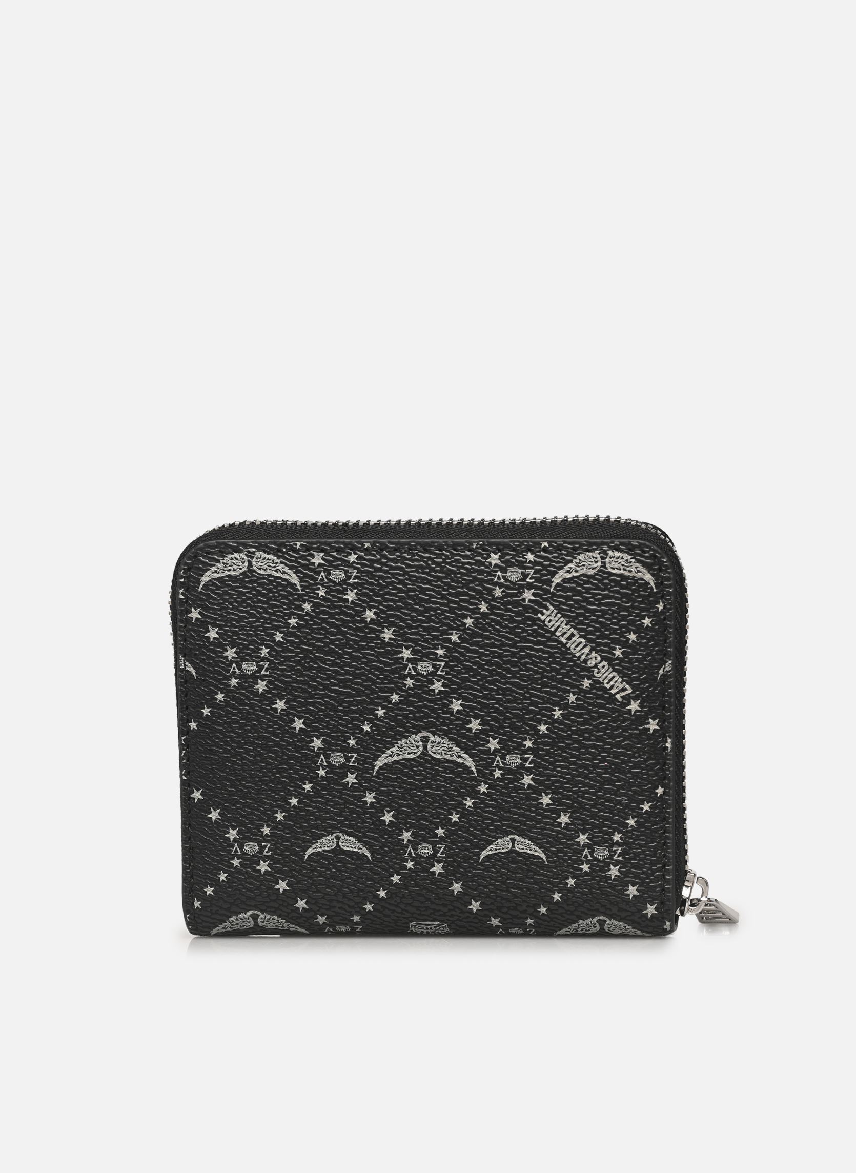 Portemonnees met rits Mini Zv Monogram dames zwart Zadig & Voltaire Portemonnees met rits Mini Zv Monogram dames zwart BLACK