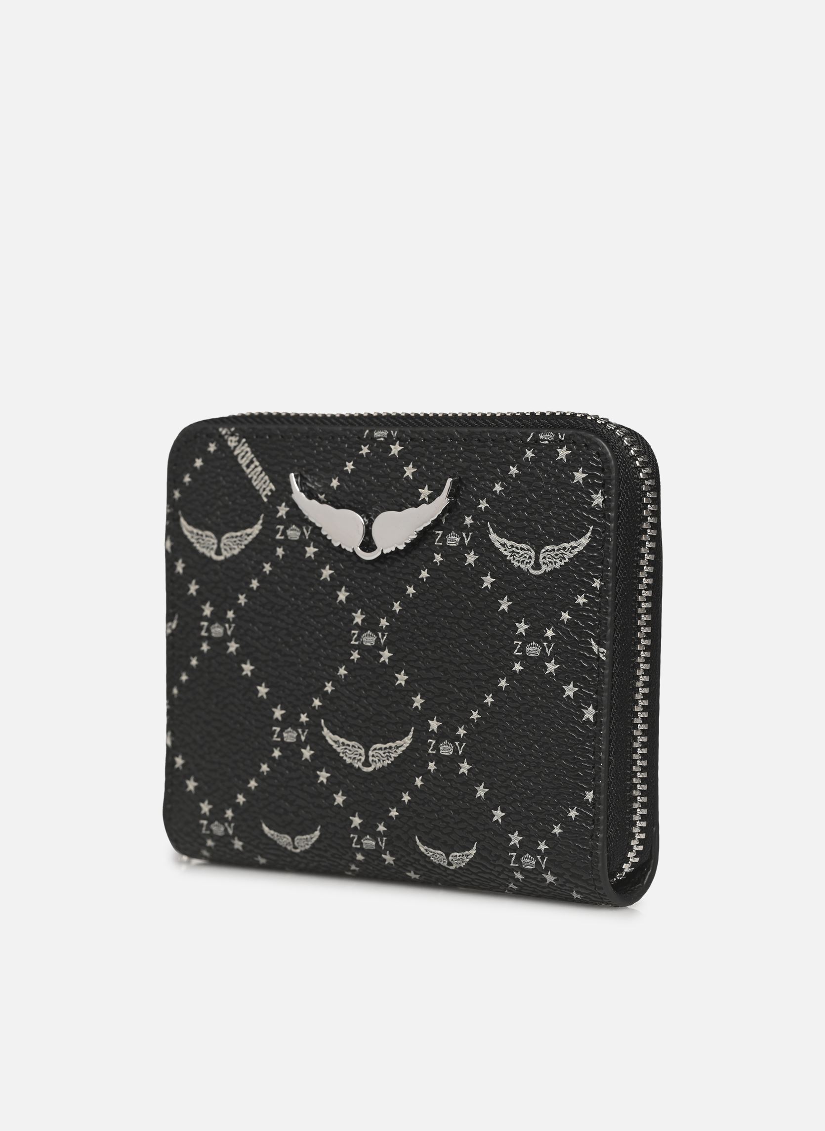 Portemonnees met rits Mini Zv Monogram dames zwart Zadig & Voltaire Portemonnees met rits Mini Zv Monogram dames zwart BLACK