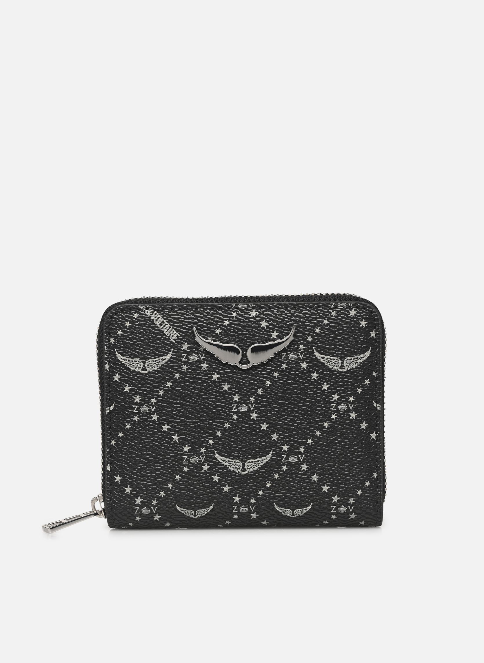 Portemonnees met rits Mini Zv Monogram dames zwart Zadig & Voltaire Portemonnees met rits Mini Zv Monogram dames zwart BLACK