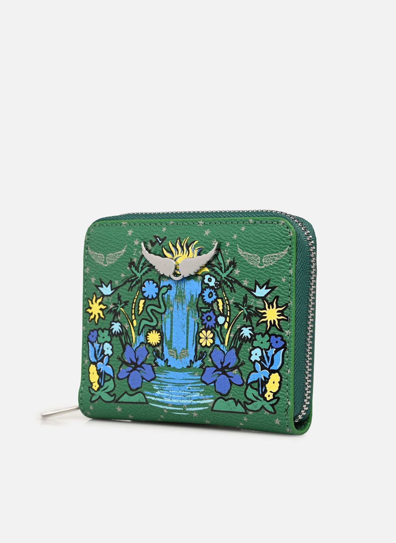 Portemonnees met rits Mini Zv Monogram dames groen Zadig & Voltaire Portemonnees met rits Mini Zv Monogram dames groen EPIC